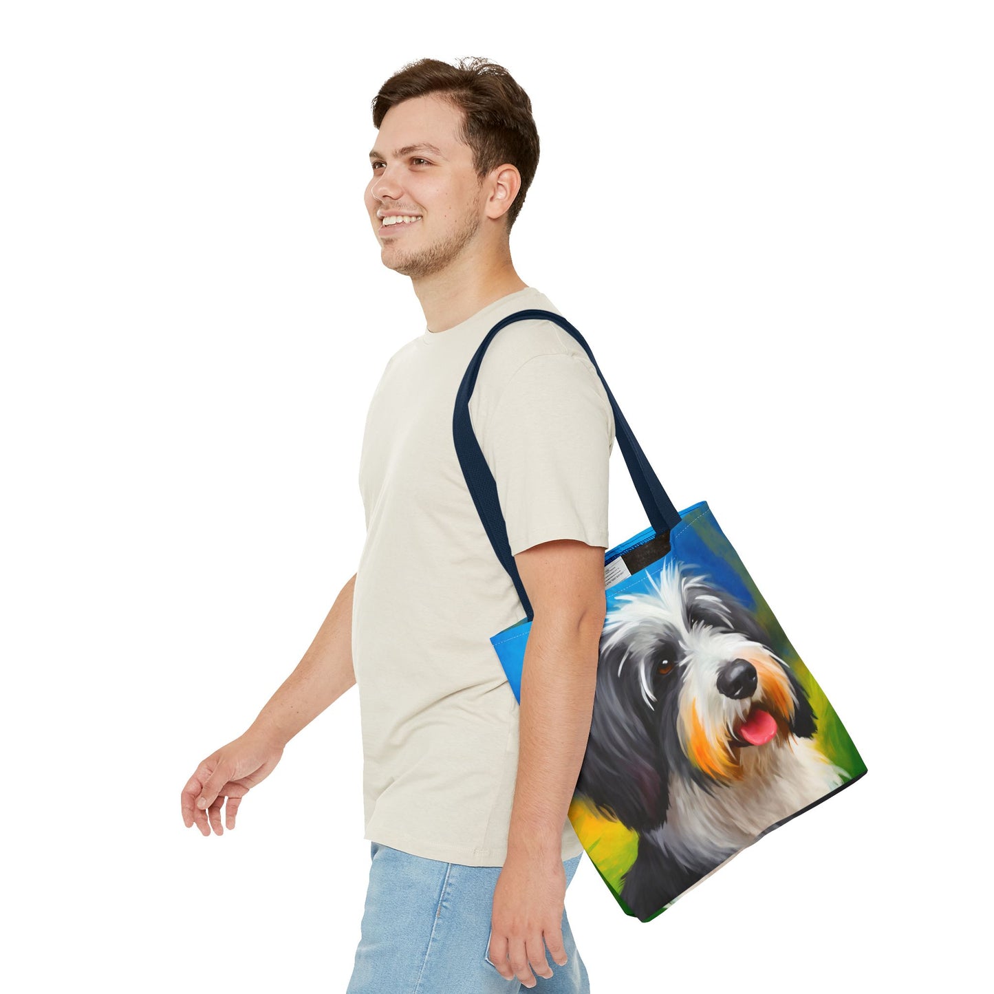 Polish Lowland Sheepdog Polyester Tote Bag (AOP)