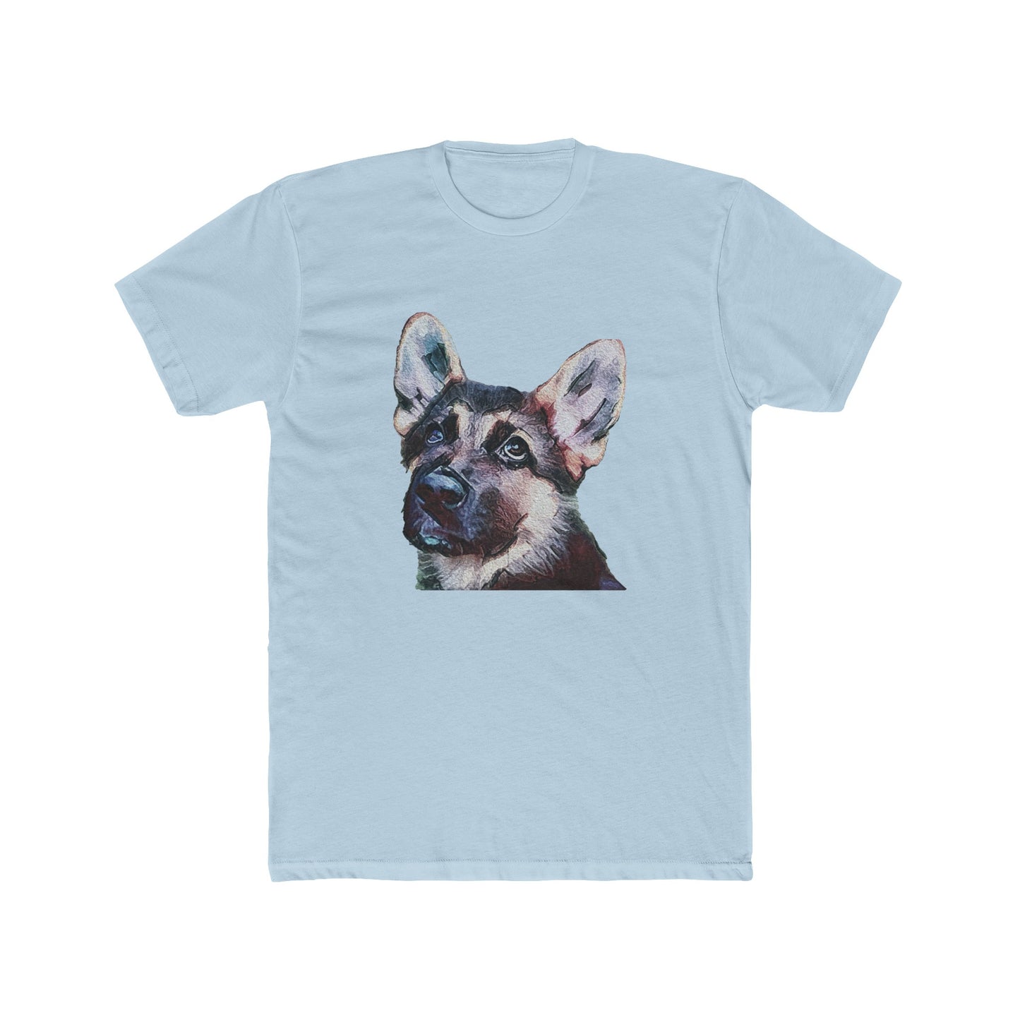 German Shepherd 'Sly' Men's Fitted Crew 100% Cotton T-Shirt