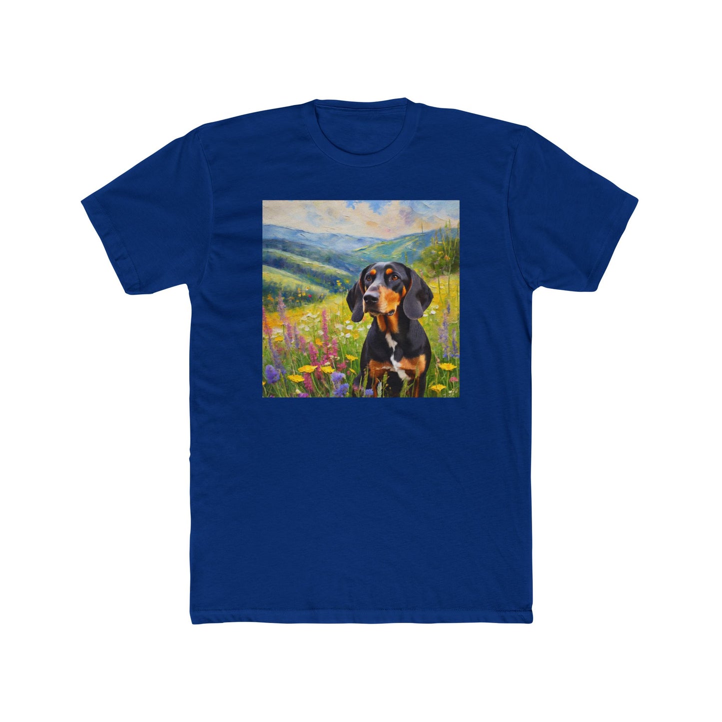Black & Tan Coonhound Men's Fitted Cotton Crew Tee