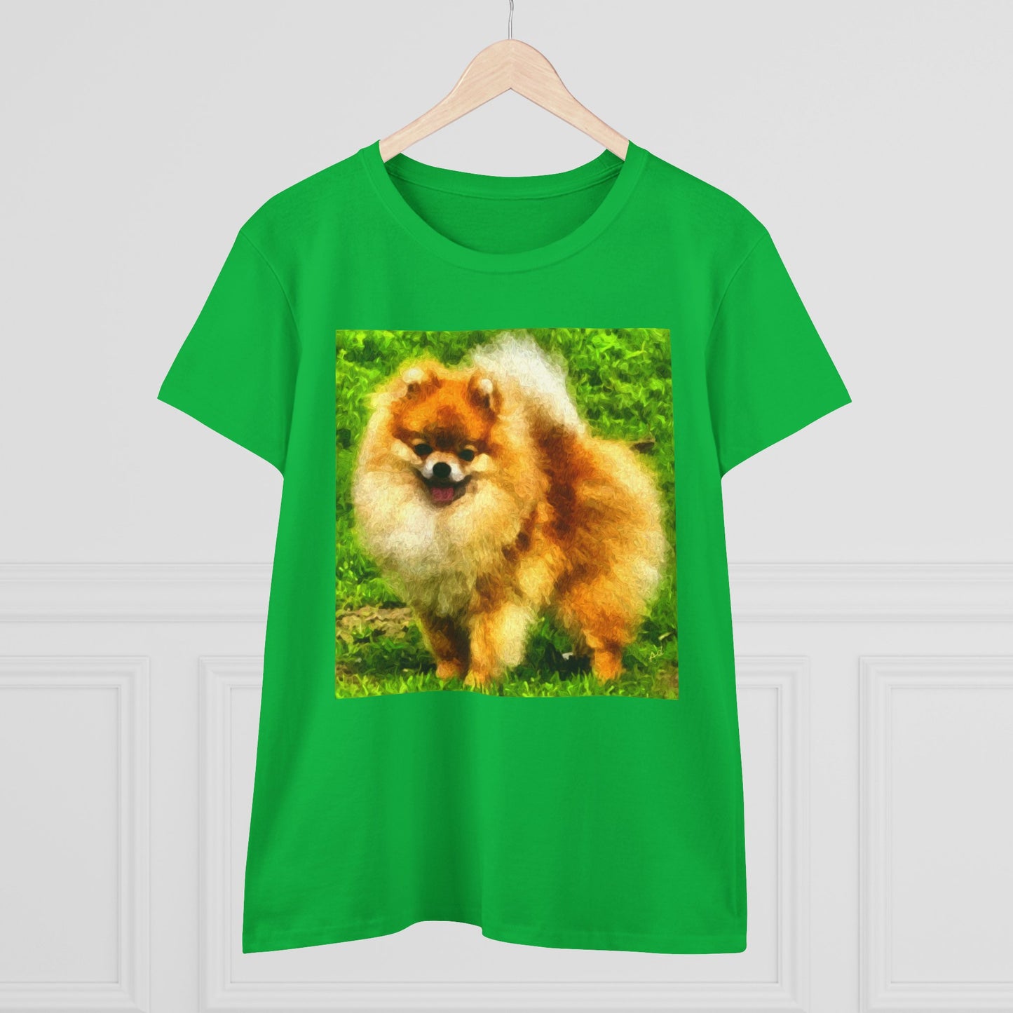Pomeranian 'Pom Pom' Women's Midweight Cotton Tee