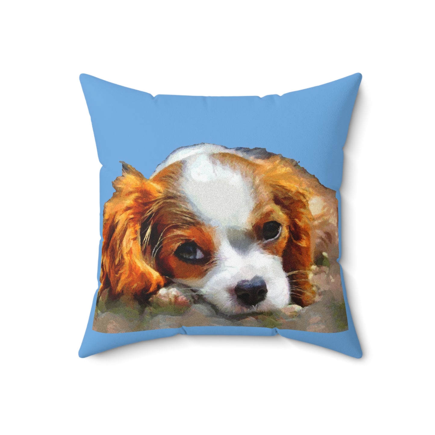 Cavalier King Charles Spaniel Puppy - Spun Polyester Throw Pillow