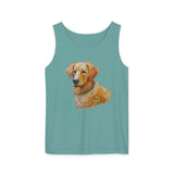Golden Retriever Puppy - Unisex Relaxed Fit Garment-Dyed Tank Top