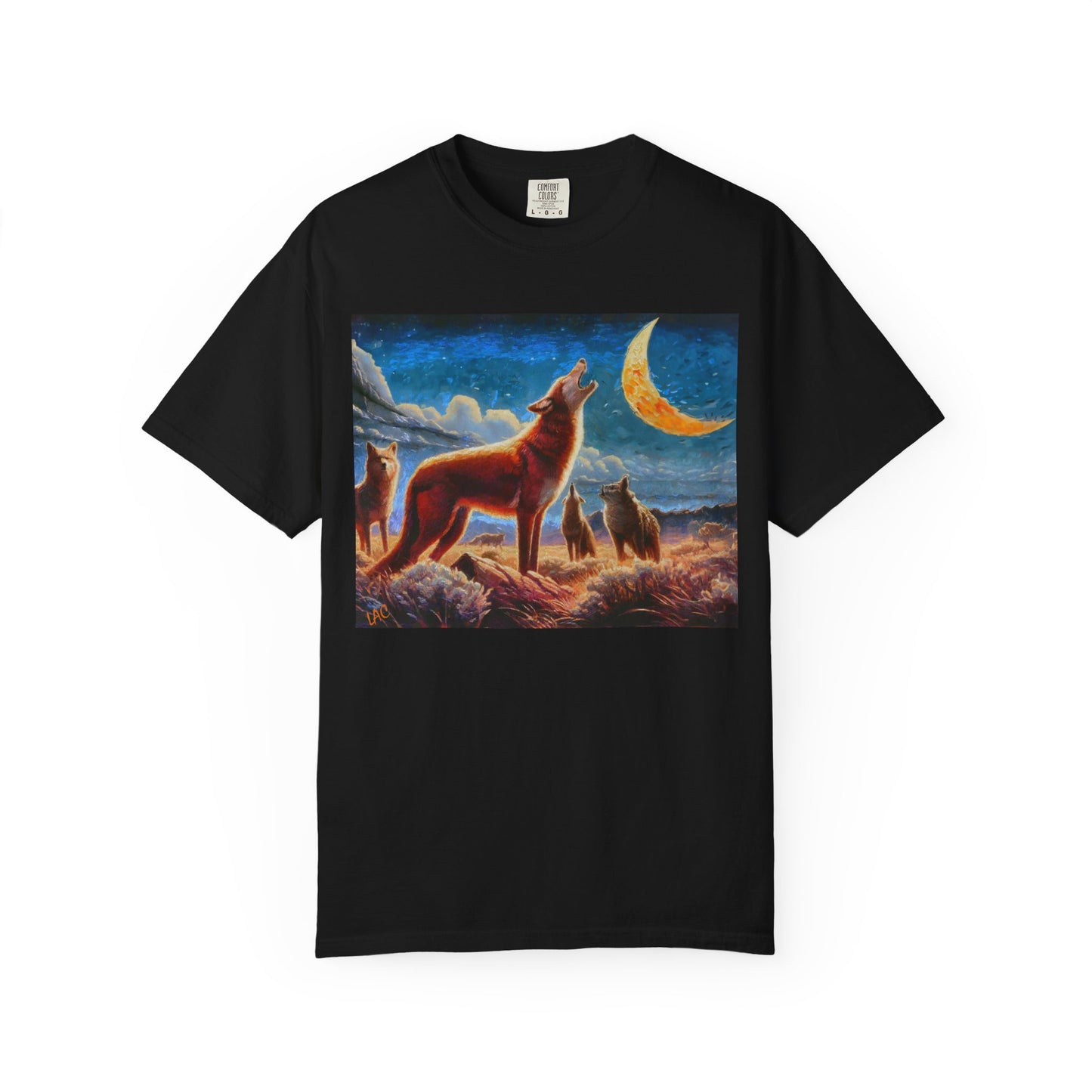 Coyotes under Moonlight Unisex Relaxed Fit Garment-Dyed T-shirt