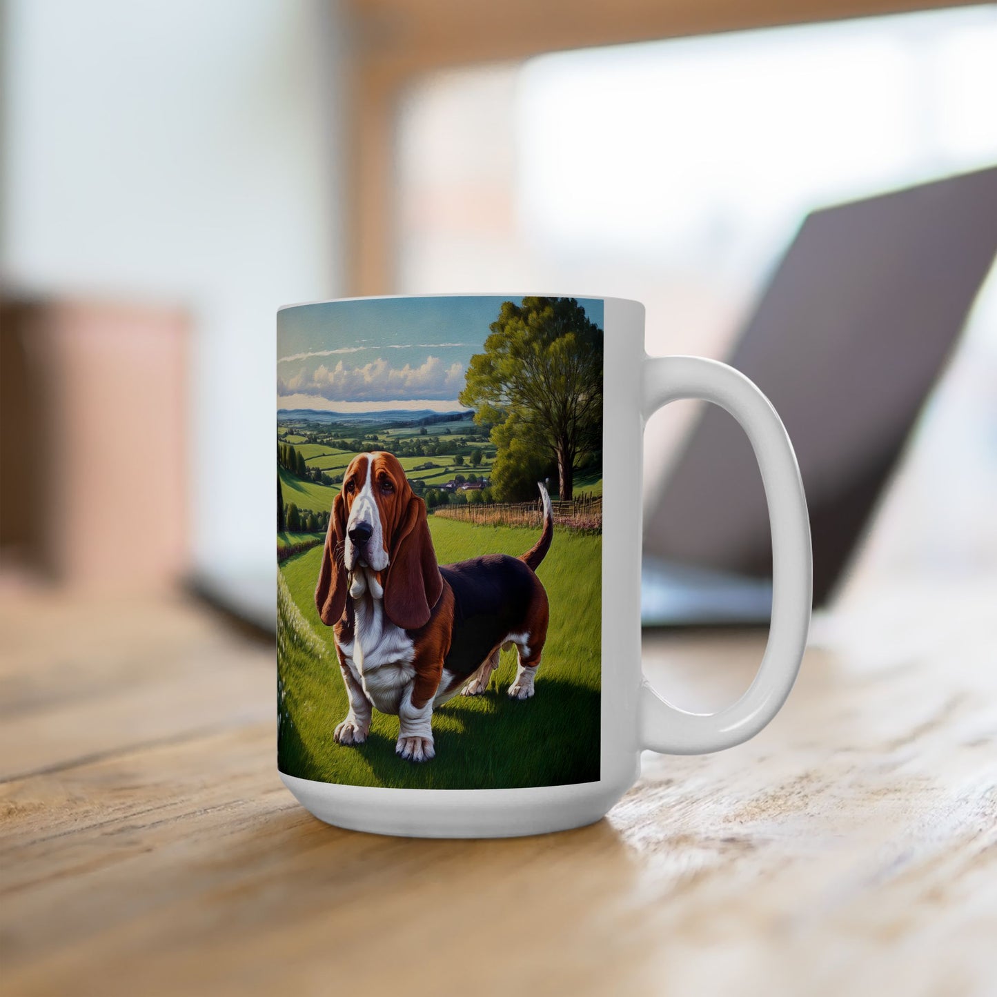 Charming Basset Hound Ceramic Mug