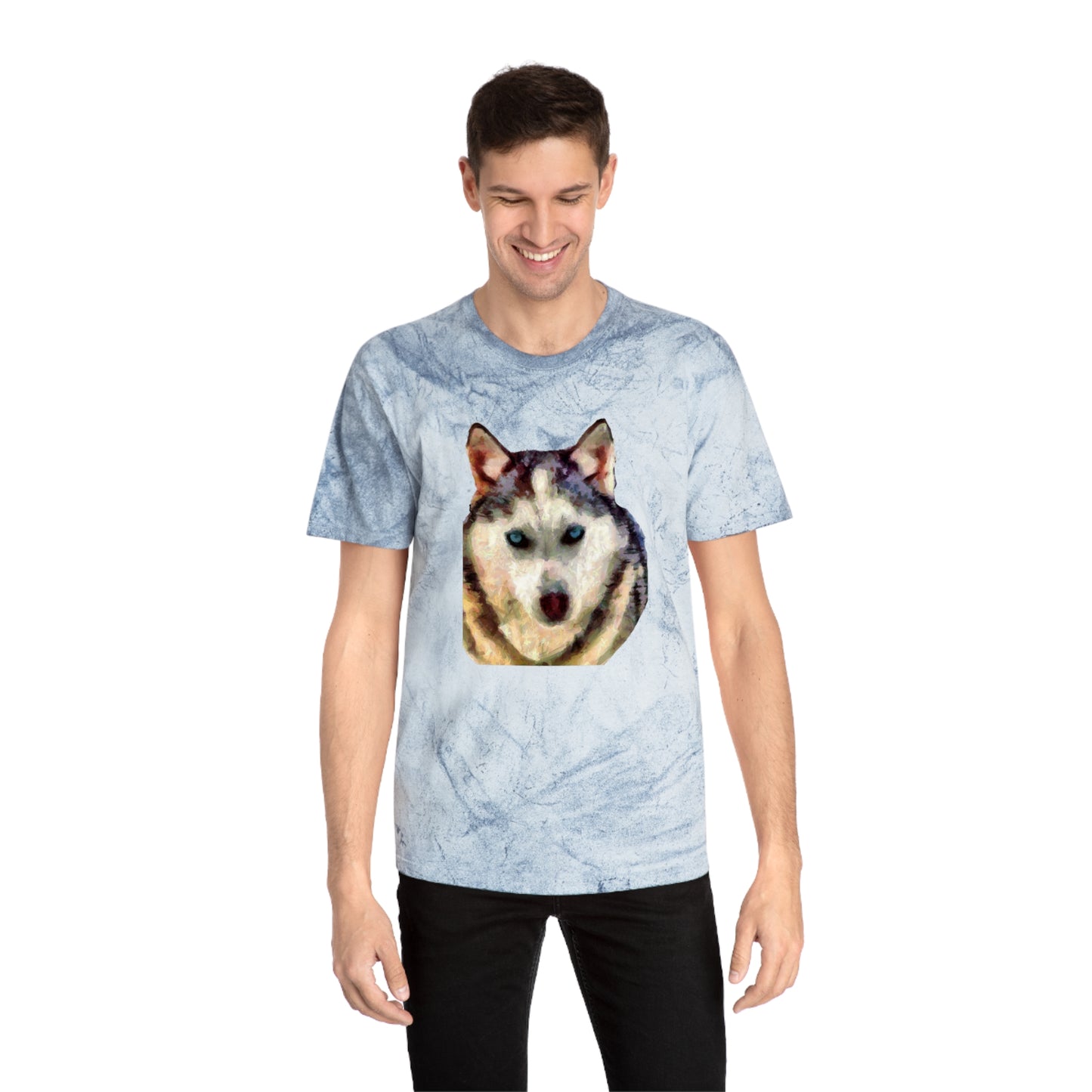 Siberian Husky 'Sacha' Unisex Cotton Color Blast T-Shirt