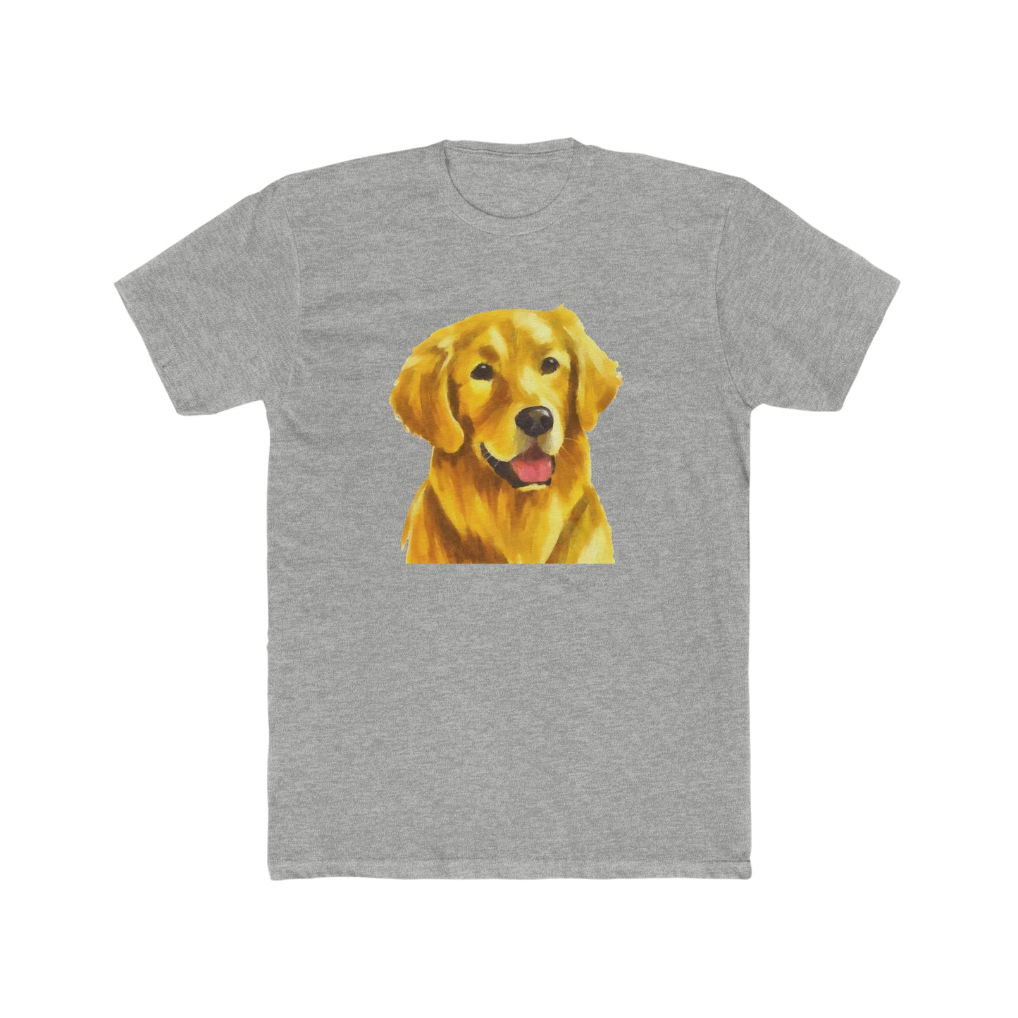'Beau' Golden Retriever Men's Fitted Cotton Crew Tee