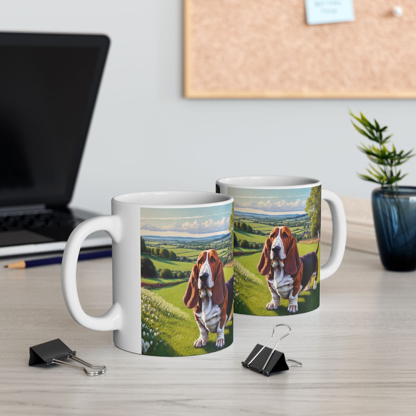Charming Basset Hound Ceramic Mug
