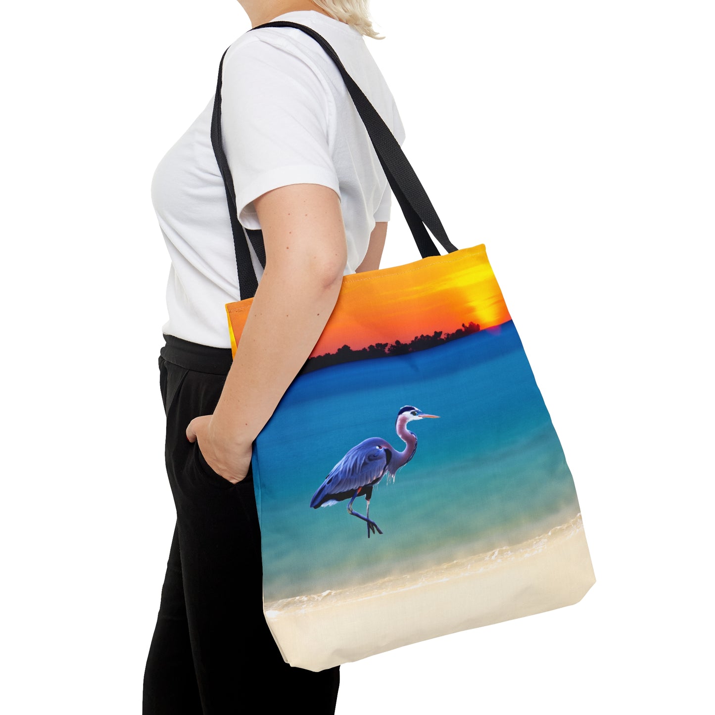 Blue Heron in Sunset - Tote Bag