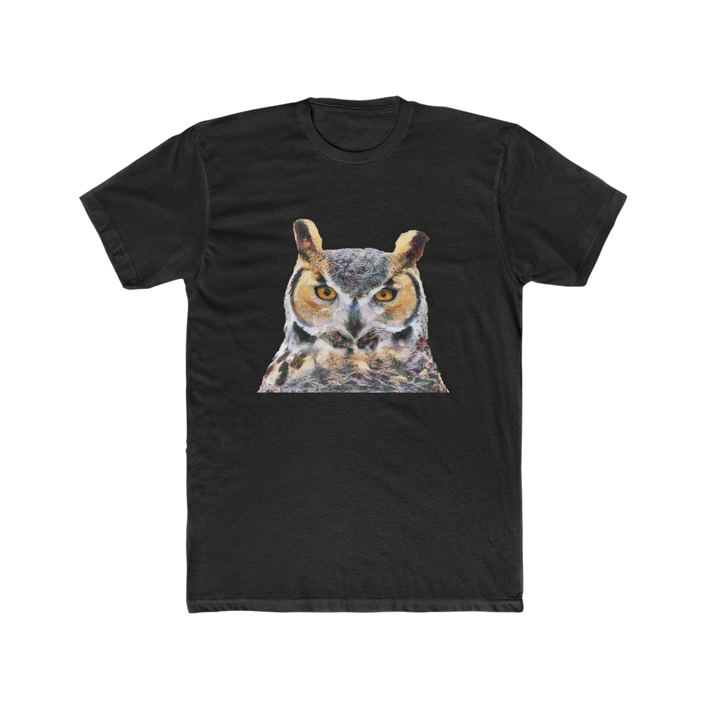 Great Horned Owl 'Hooty' -- Men's Fitted Cotton Crew Tee