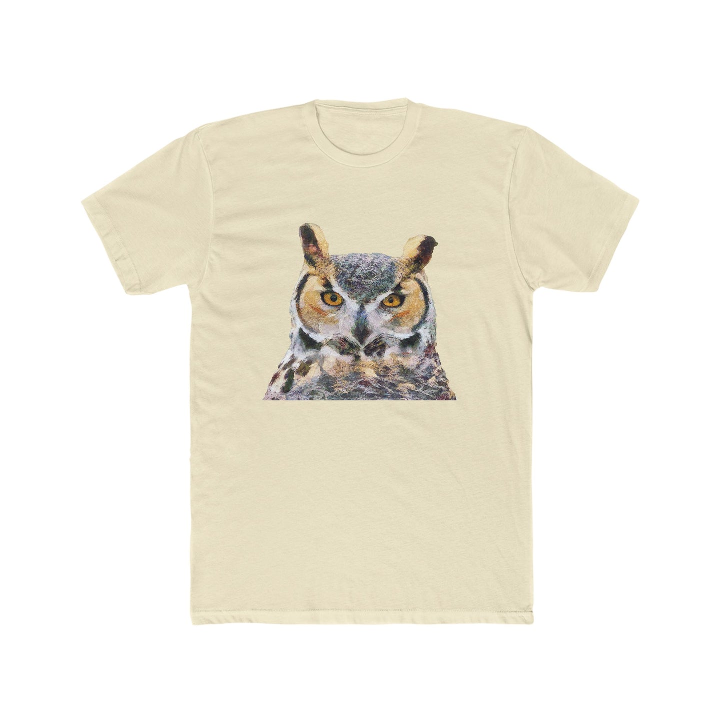 Great Horned Owl 'Hooty' -- Men's Fitted Cotton Crew Tee