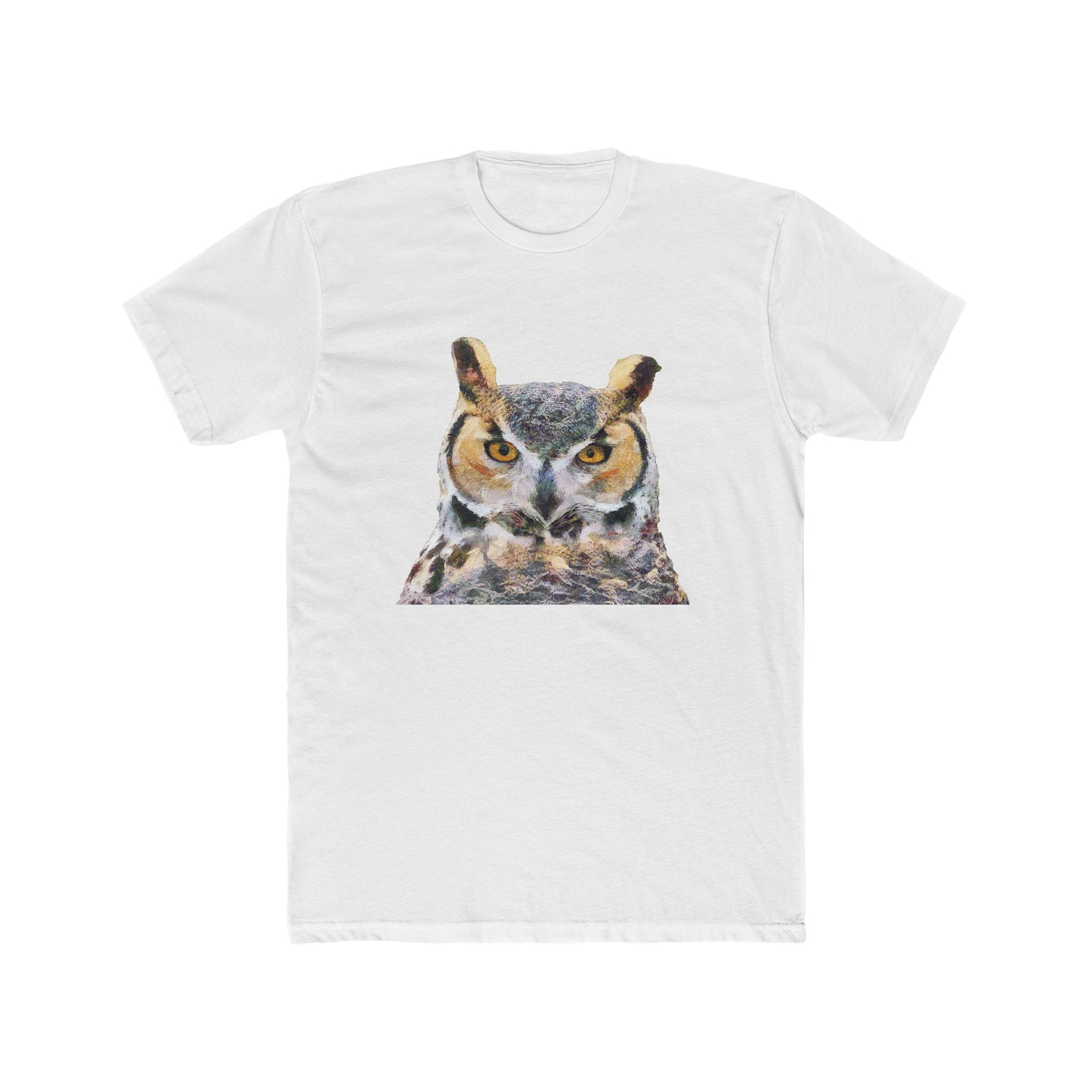 Great Horned Owl 'Hooty' -- Men's Fitted Cotton Crew Tee