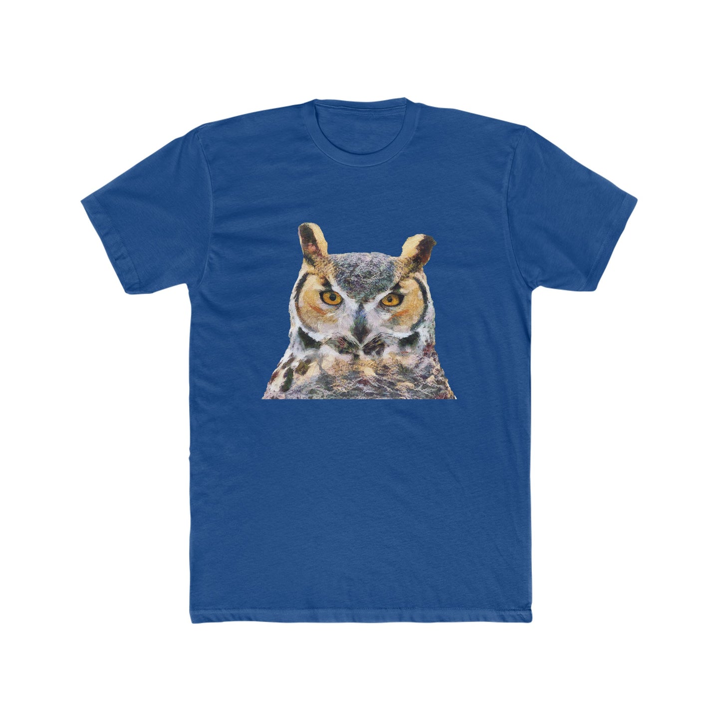 Great Horned Owl 'Hooty' -- Men's Fitted Cotton Crew Tee