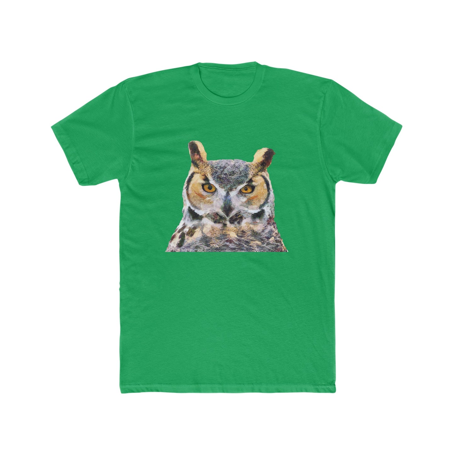 Great Horned Owl 'Hooty' -- Men's Fitted Cotton Crew Tee