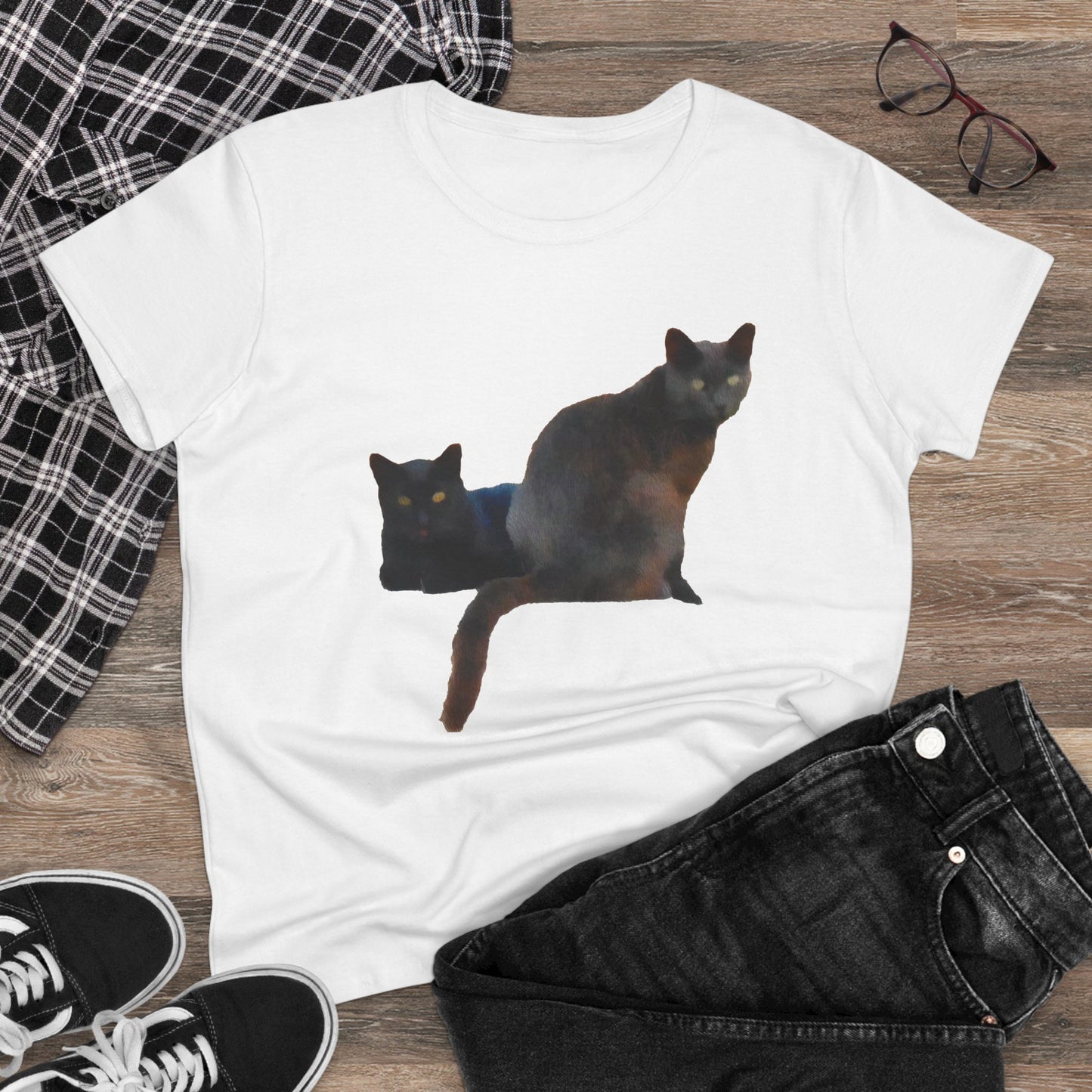 Cats of Greece 'Sifnos Sisters' Women's Midweight Cotton Tee
