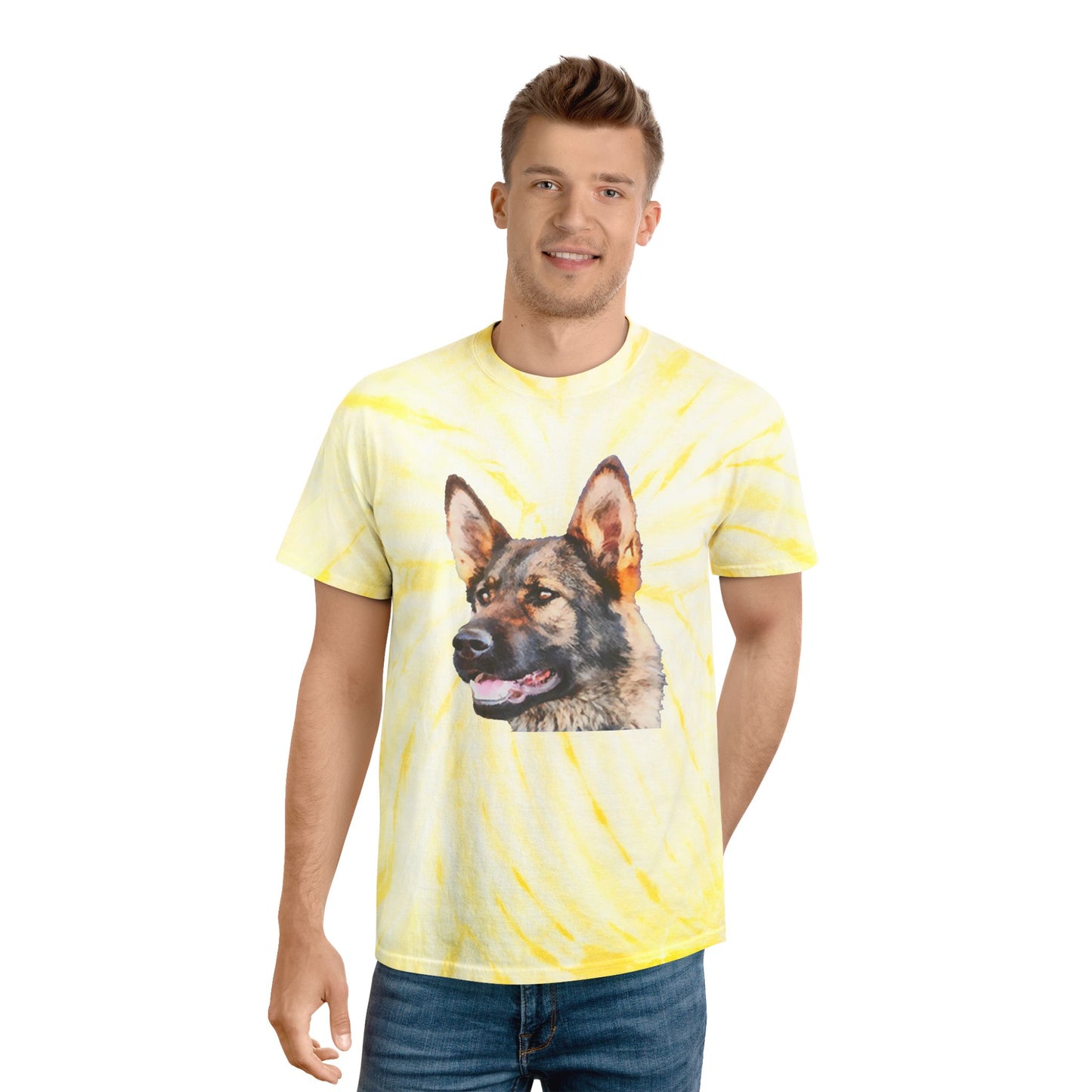 German Shepherd Tie-Dye Tee, Cyclone: A Splash of Fun