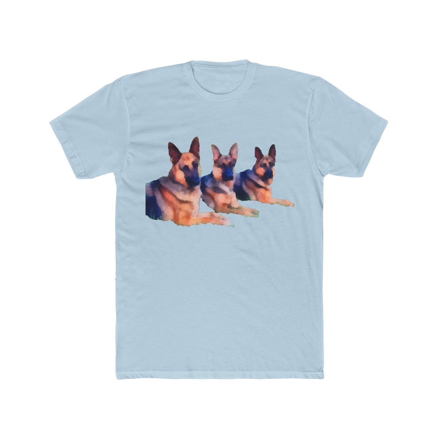 German Shepherd Trio Men's Fitted Cotton Crew Tee