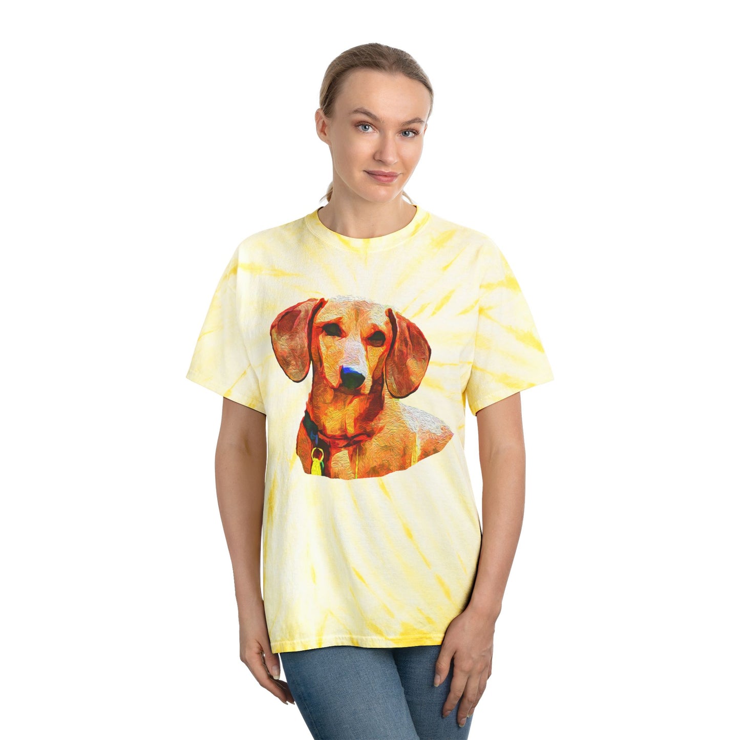Dachshund 'Daisy' Unisex Cotton Tie-Dye Tee, Cyclone