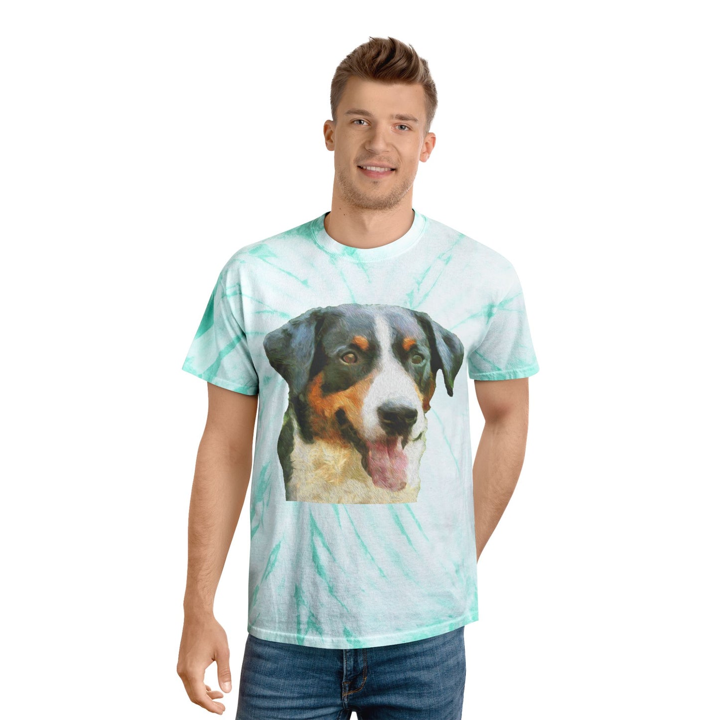 Appenzeller Sennenhund Unisex Cotton Tie-Dye Tee, Cyclone