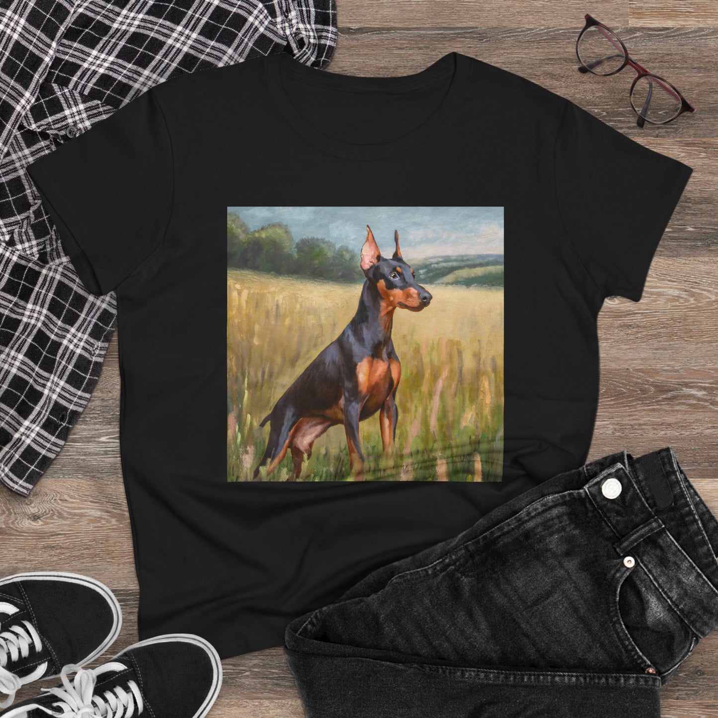 German Pinscher Women's Midweight Cotton Tee
