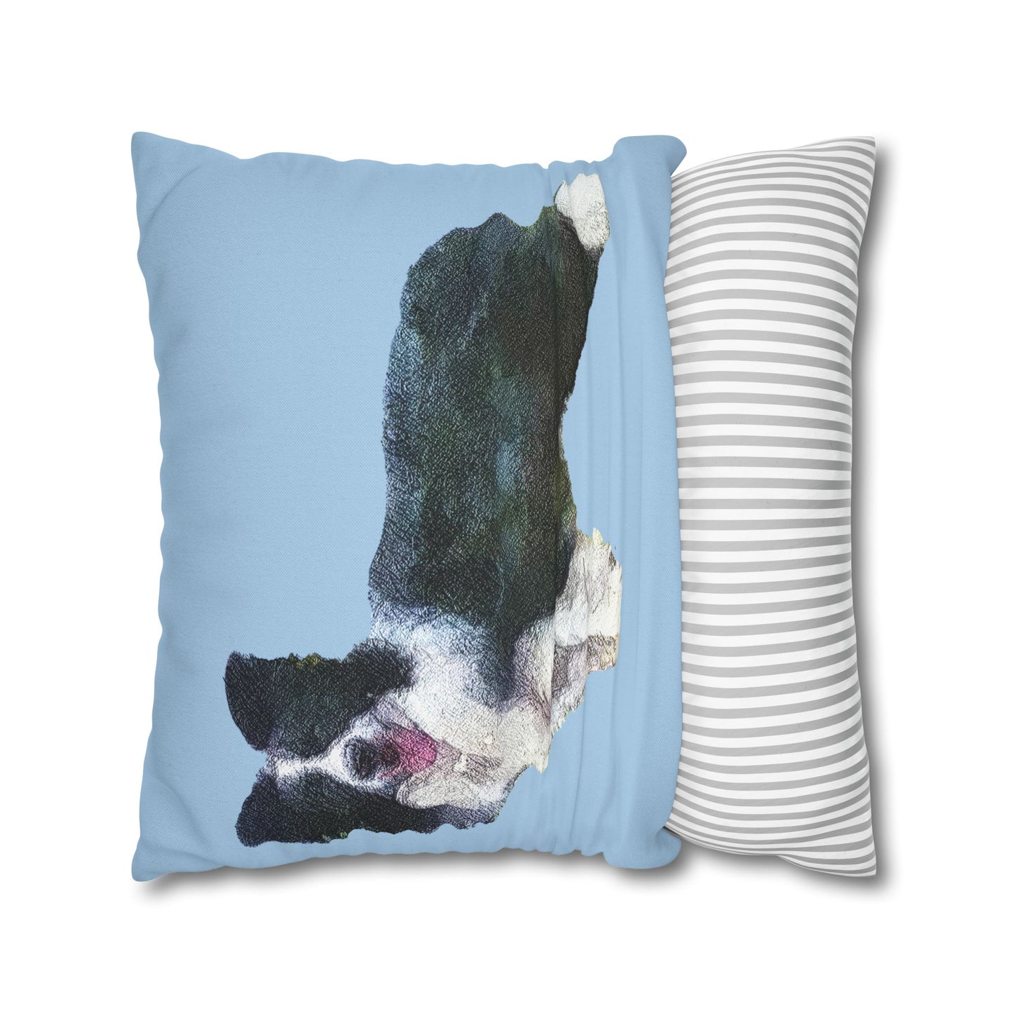 Border Collie '#1' Spun Polyester Throw Pillow