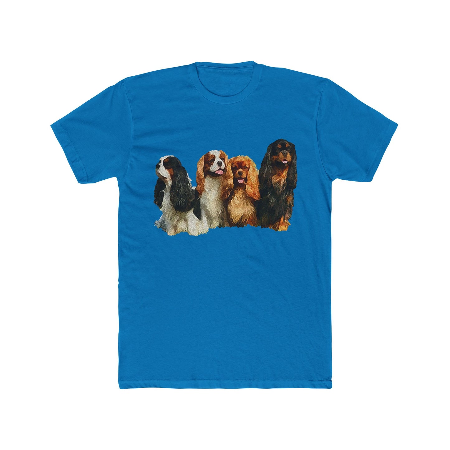 King Charles Spaniels 'Cavalier Club' Men's Fitted Cotton Crew Tee