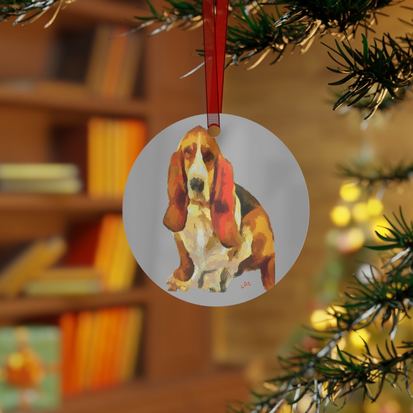 Basset Hound "Lautrec" Metal Ornaments