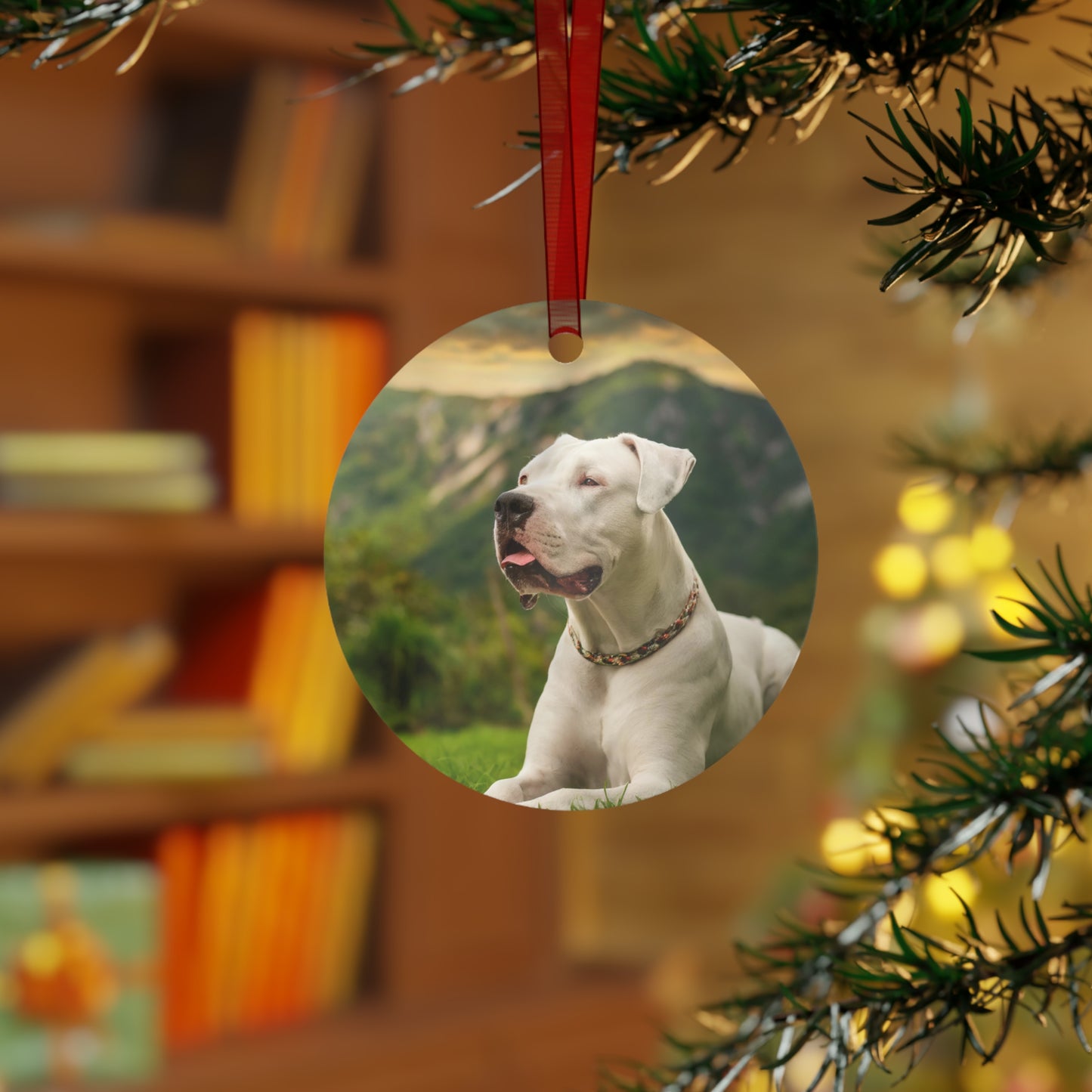 Dogo Argentino Metal Ornaments