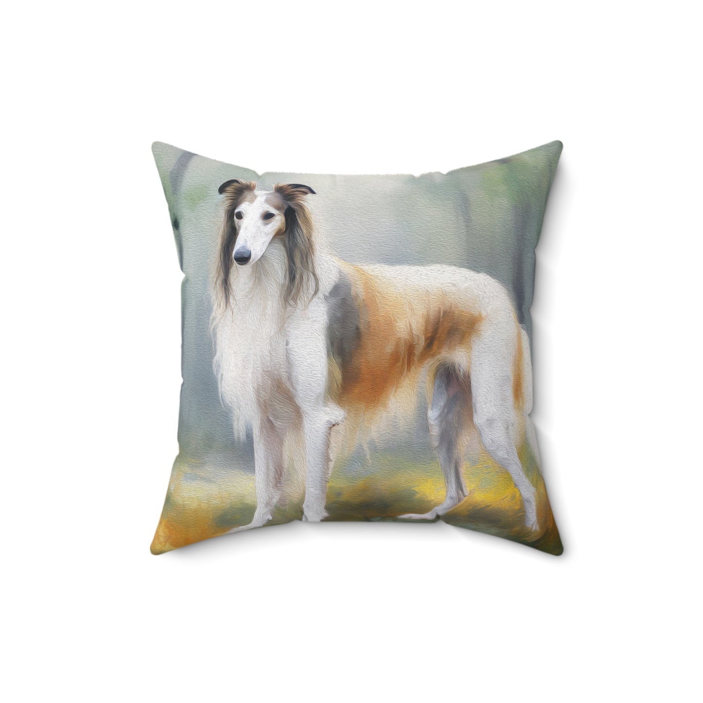 Borzoi - Russian Wolfhound Spun Polyester Throw Pillow