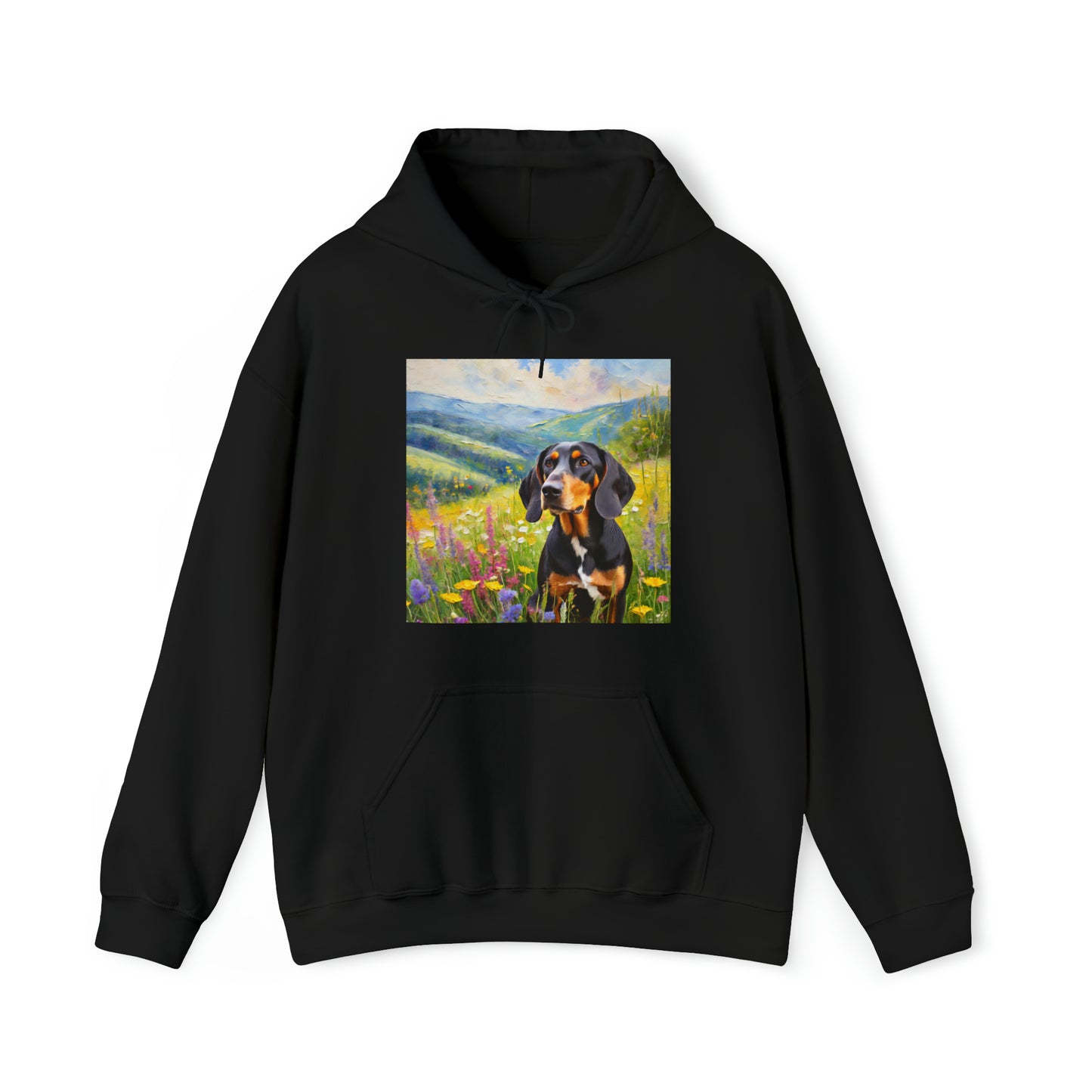 Black & Tan Coonhound Fine Art Hoodie