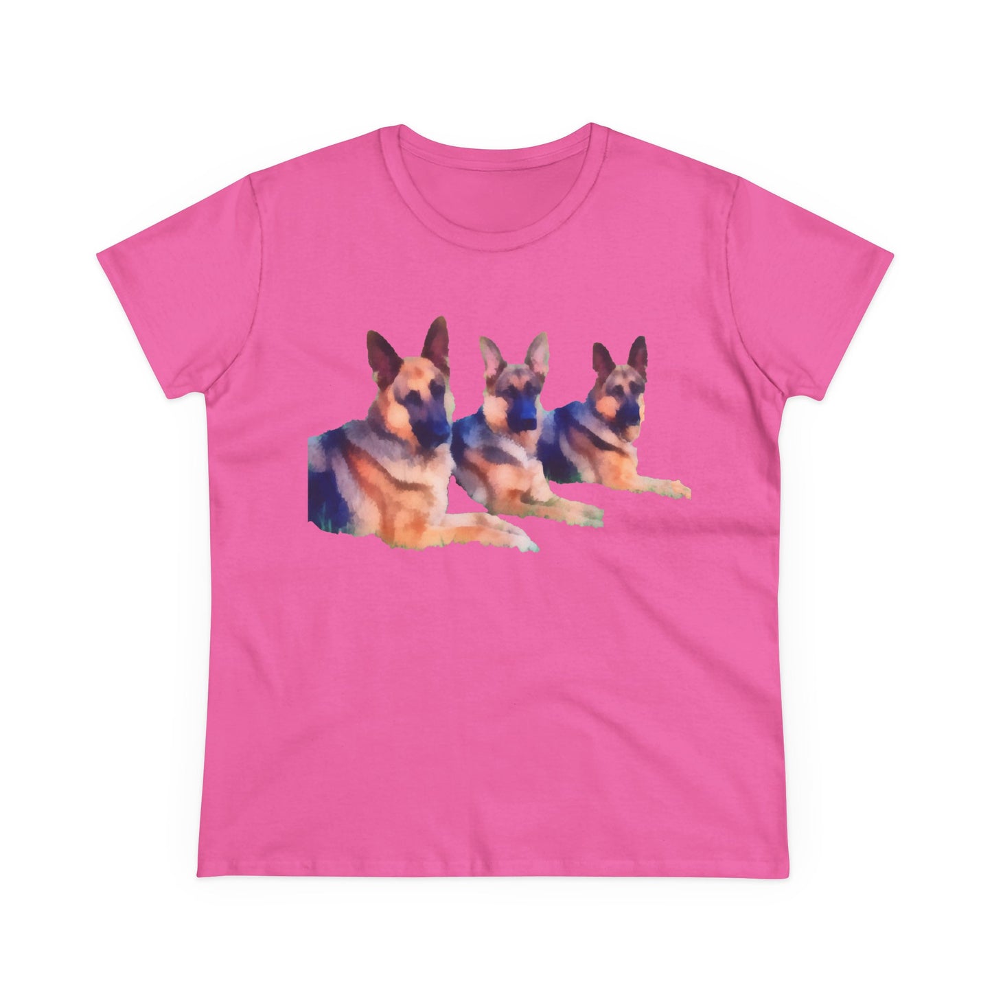 German Shepherd 'Trio' Women's Midweight Cotton Tee