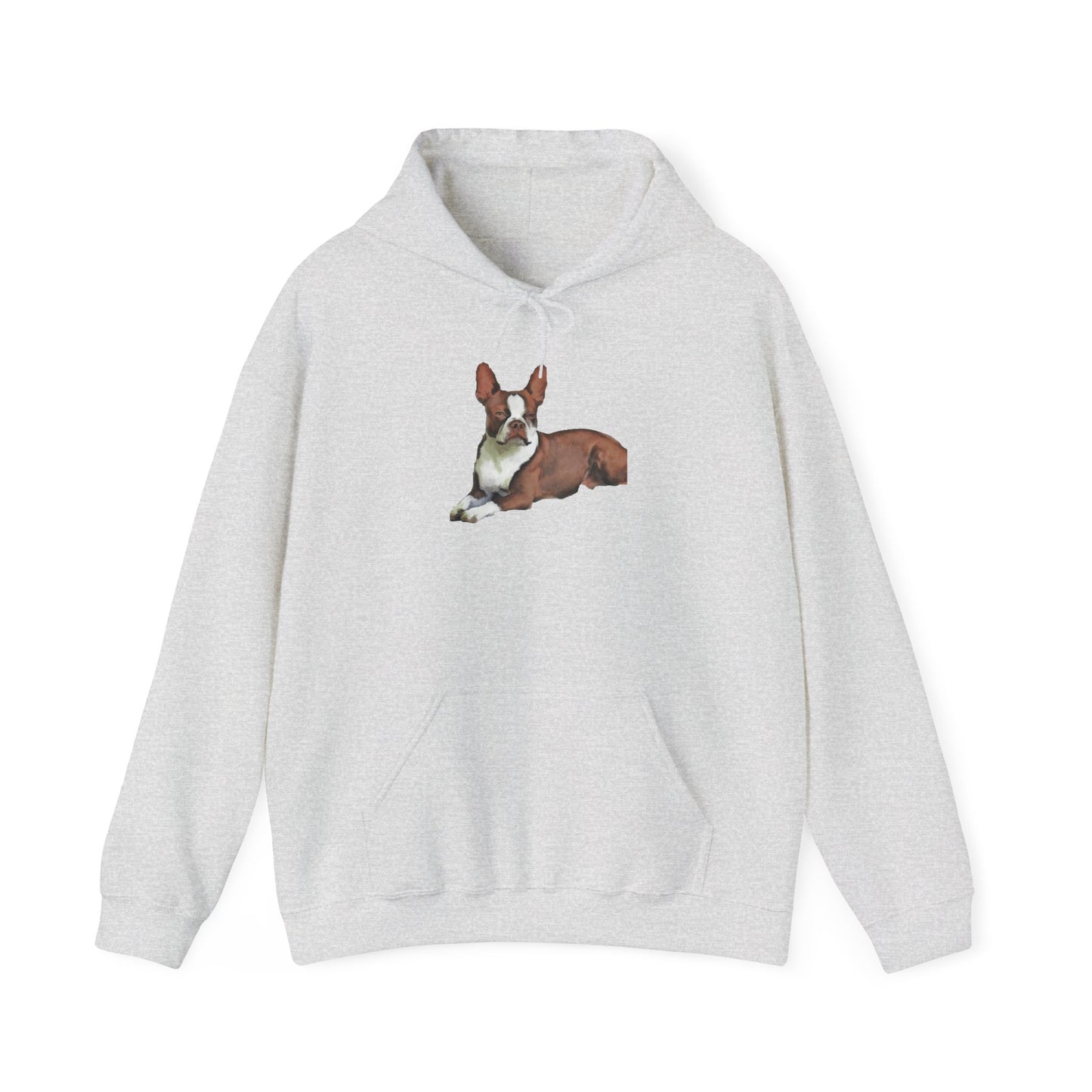 Boston Terrier Brown & White Unisex 50/50 Hooded Sweatshirt