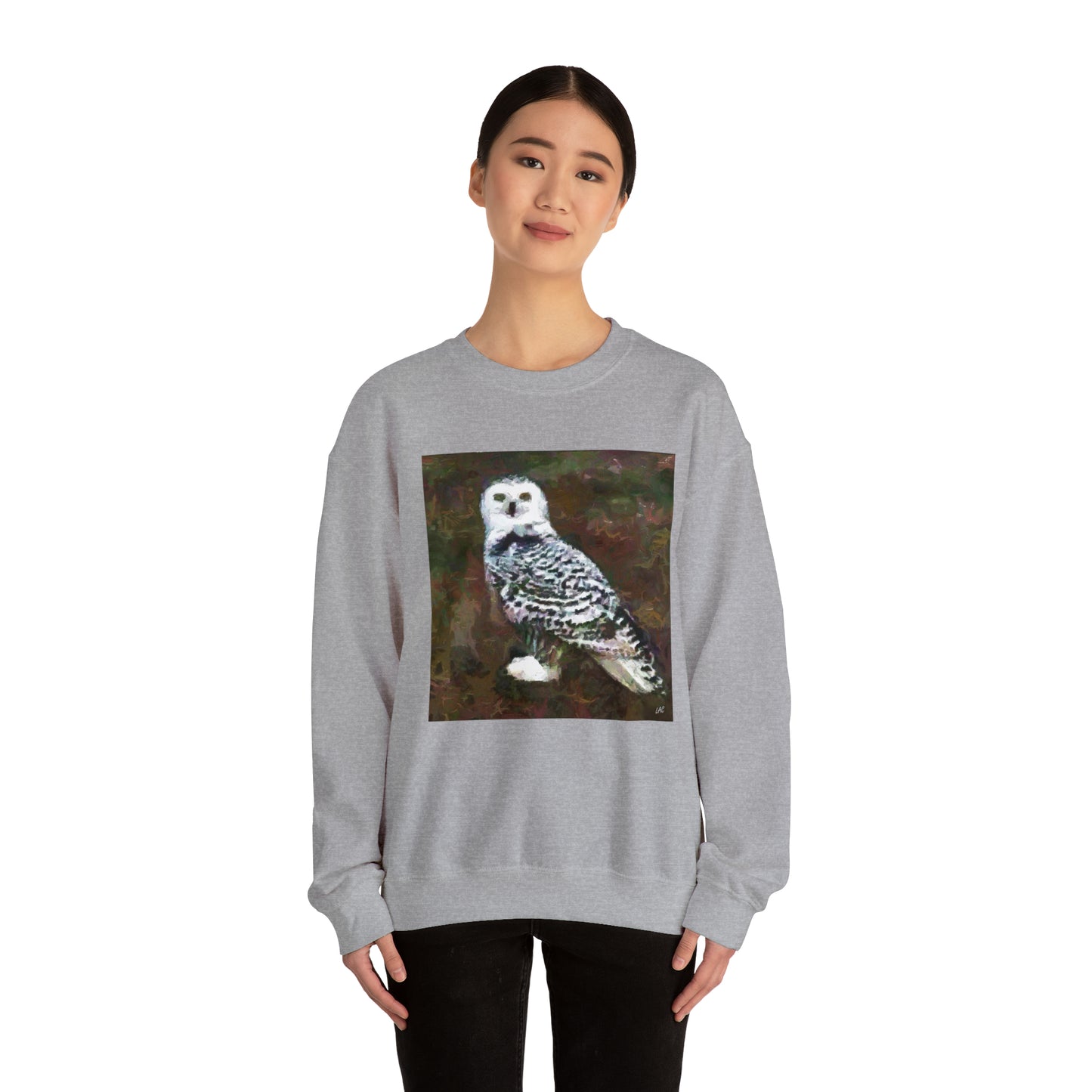 Snowy White Owl Unisex 50/50 Crewneck Sweatshirt