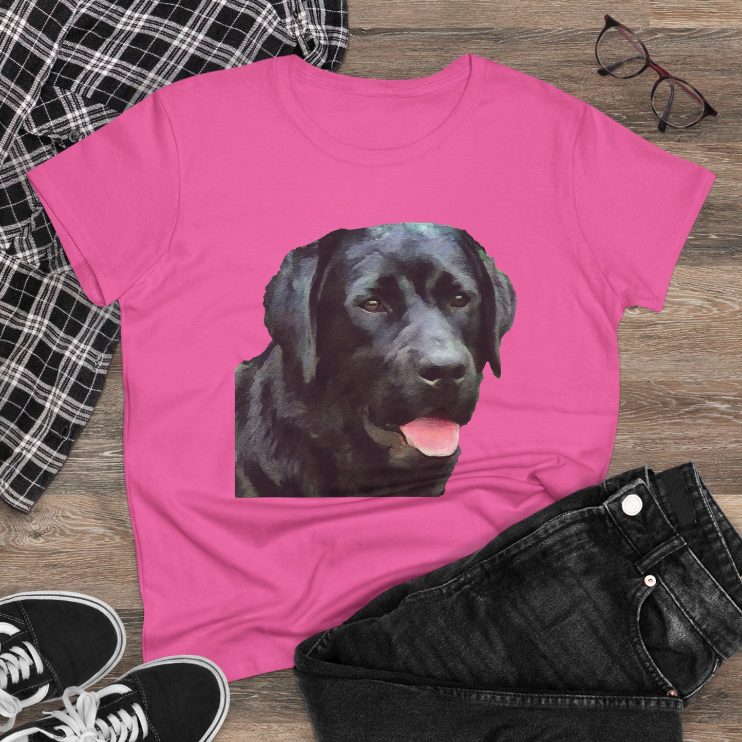 Black Lab 'Rizzo' - Labrador Retriever Women's Midweight Cotton Tee