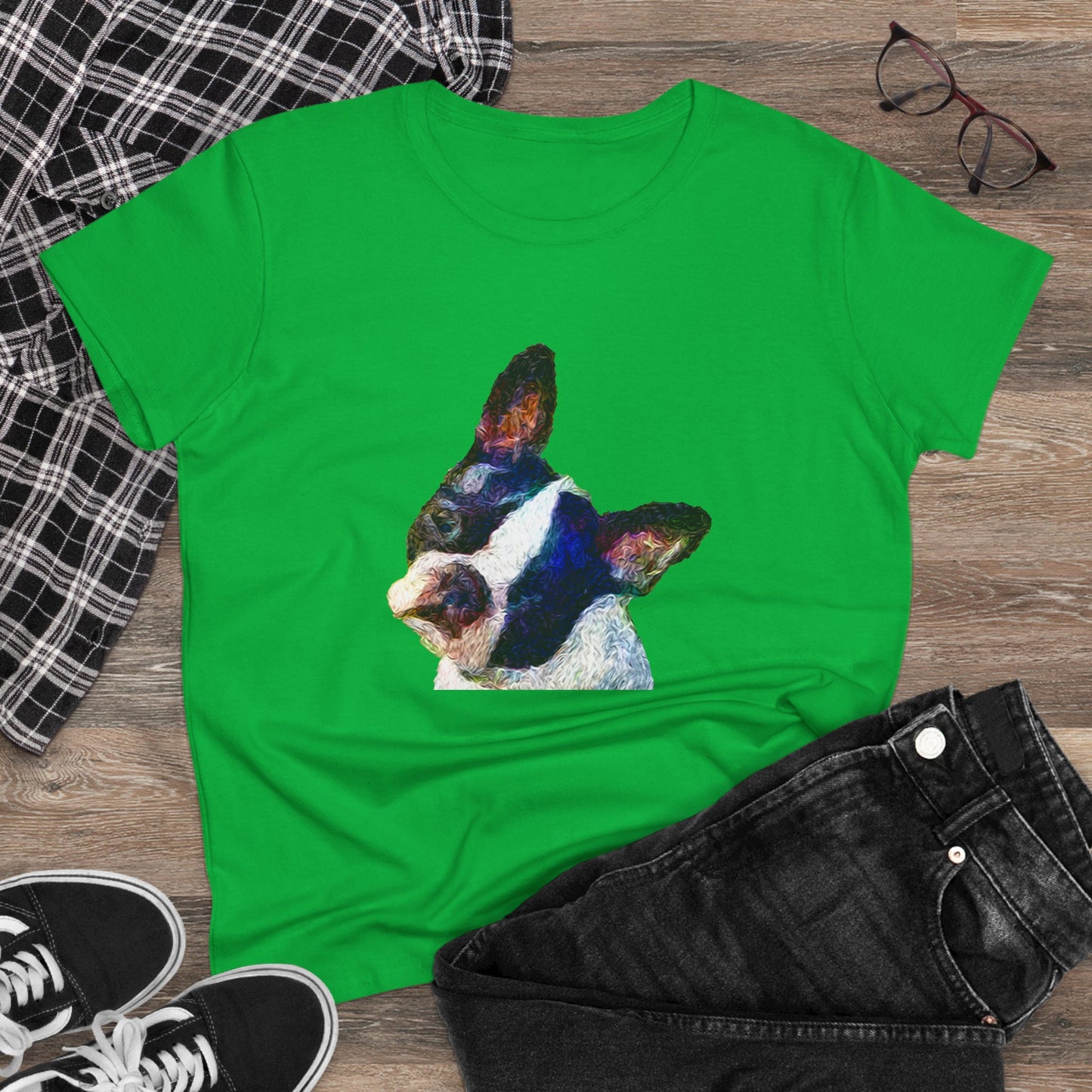 Boston Terrier 'Skipper' Women's Midweight Cotton Tee