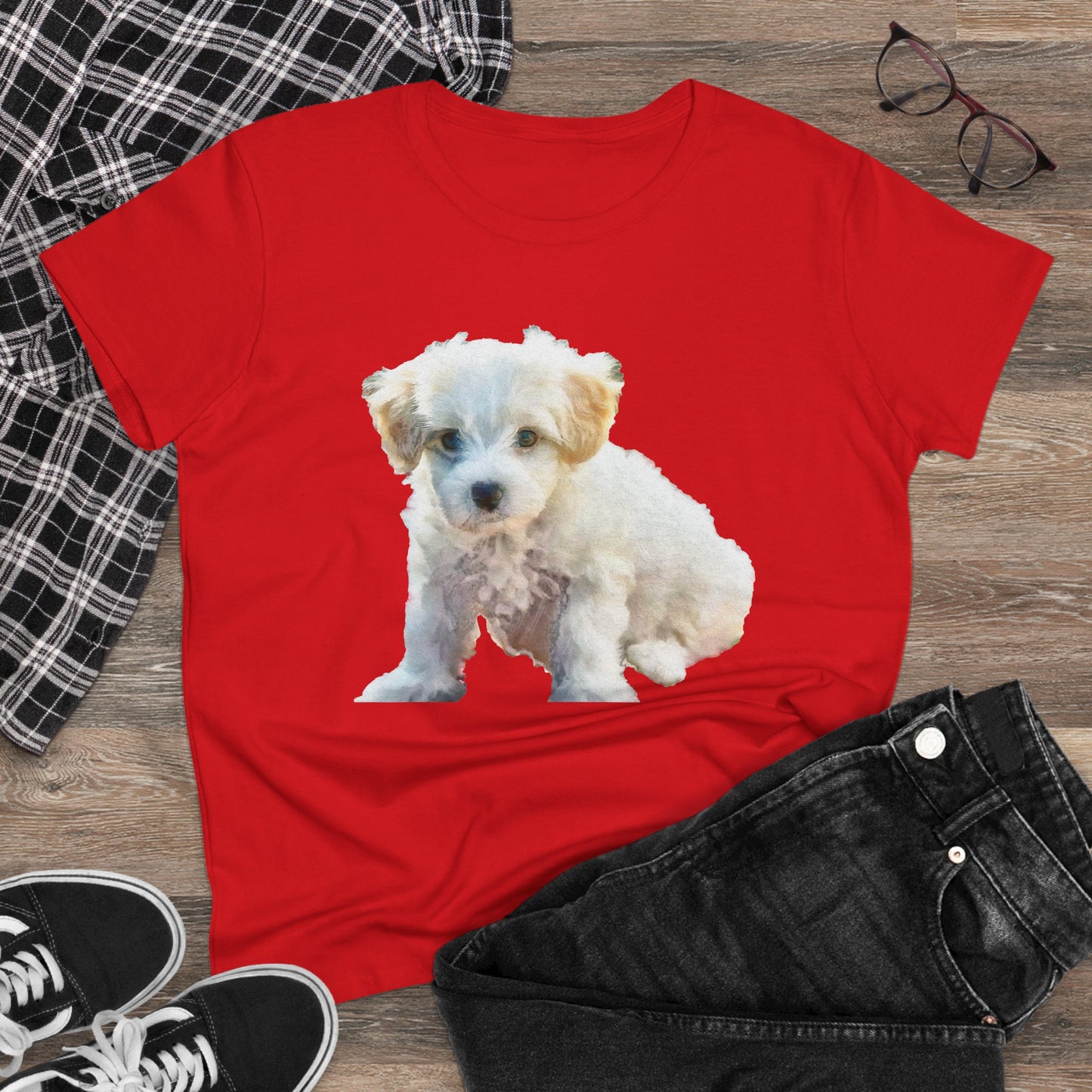 Bichon Frise Women's Midweight Cotton Tee