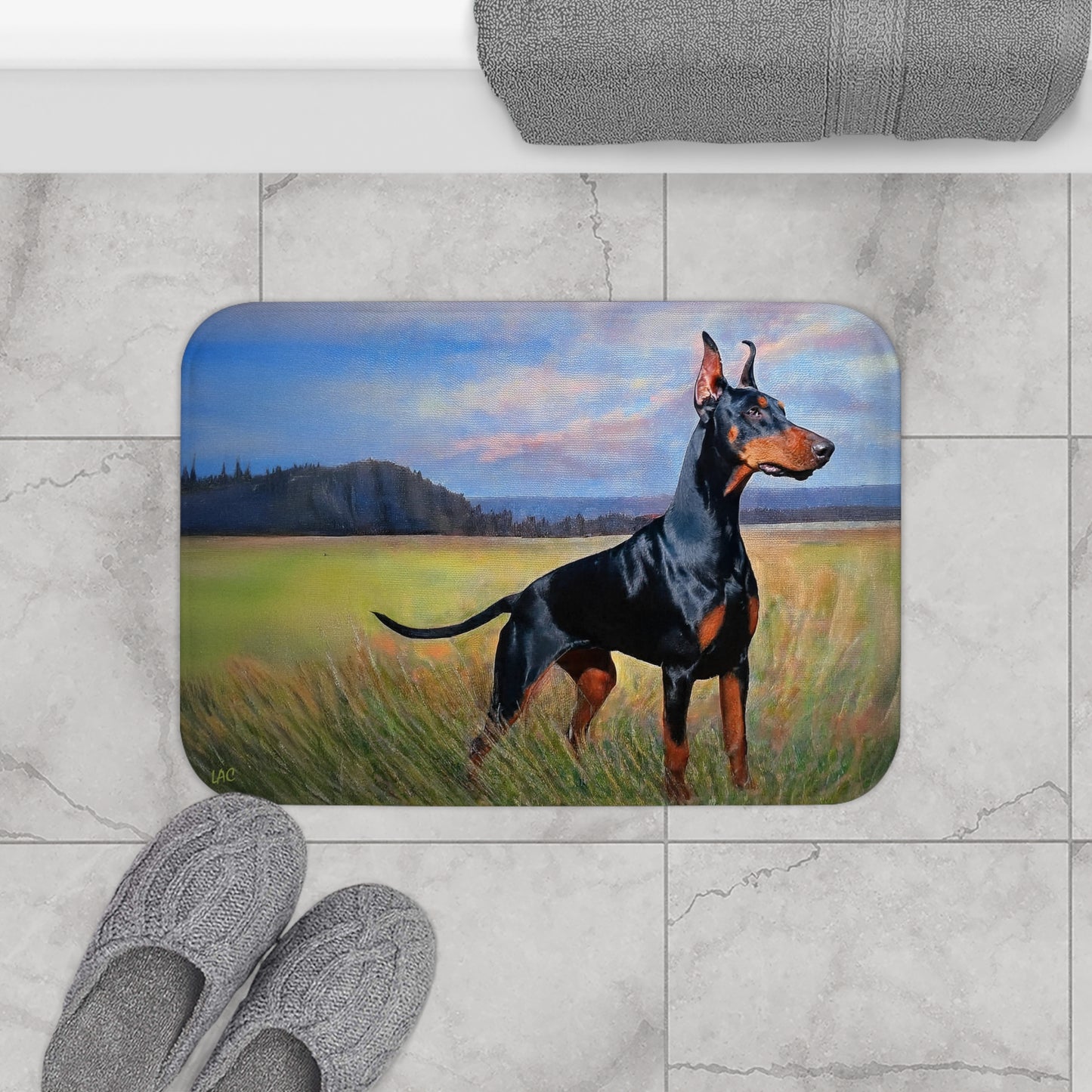 Doberman Pinscher - Bathroom Rug Mat - Elegant Pet Lover Decor
