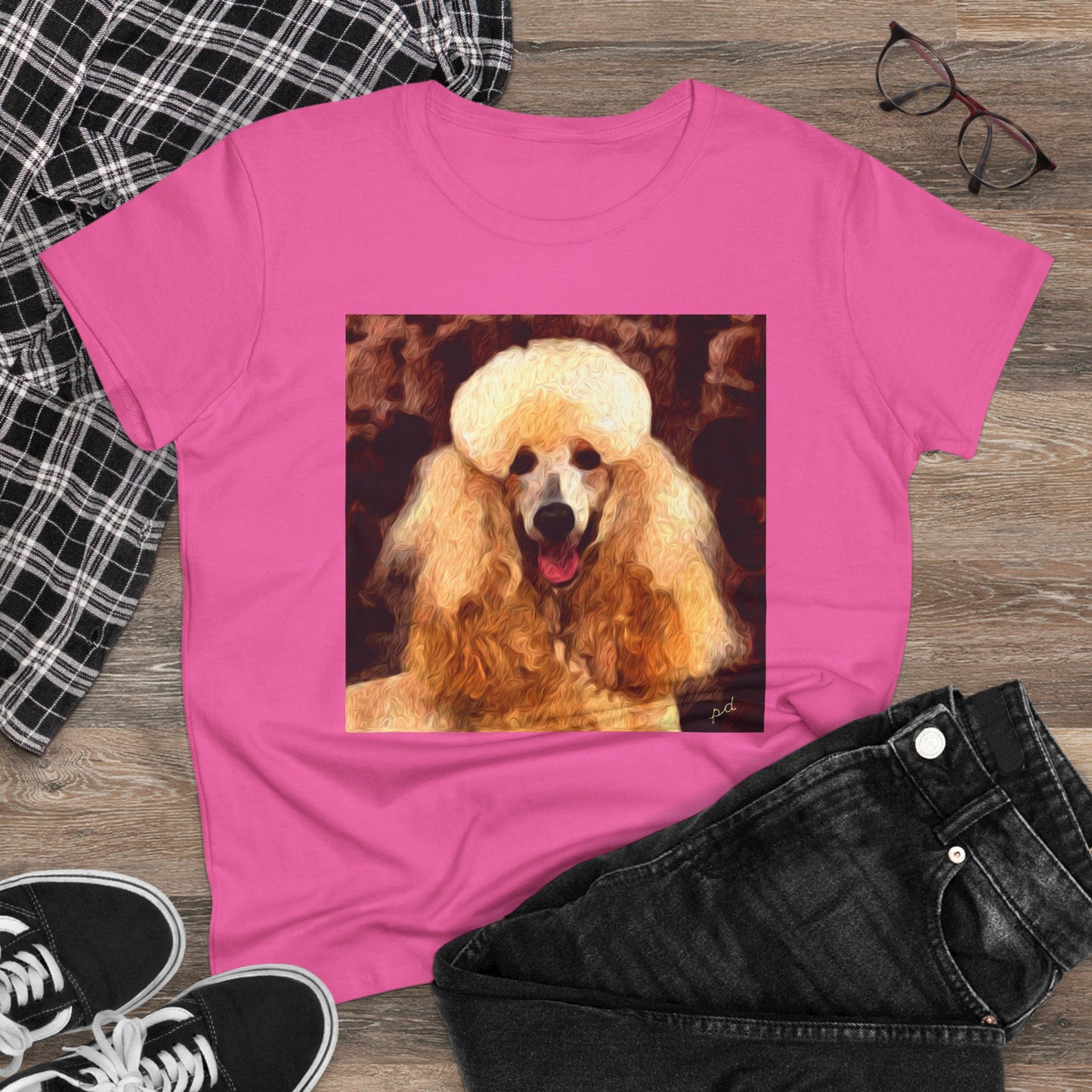 Poodle Women's Midweight Cotton Tee