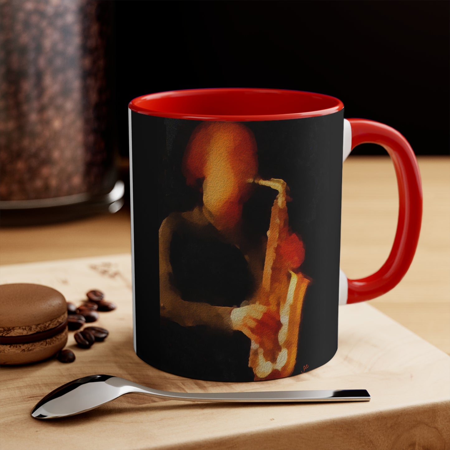 Saxophonist - Accent Coffee Mug, 11oz