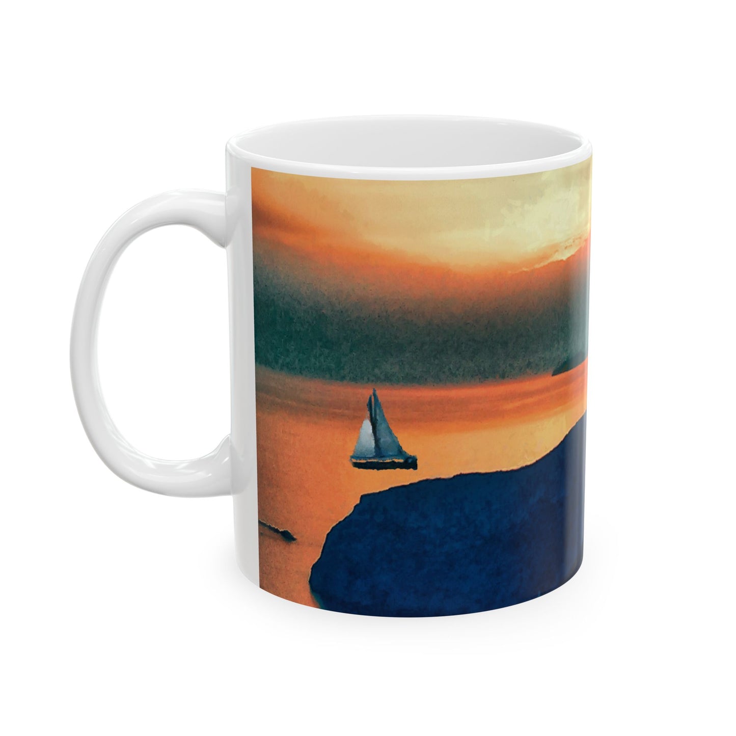 Kastro Sunset Ceramic Mug 11oz - A Taste of Sifnos