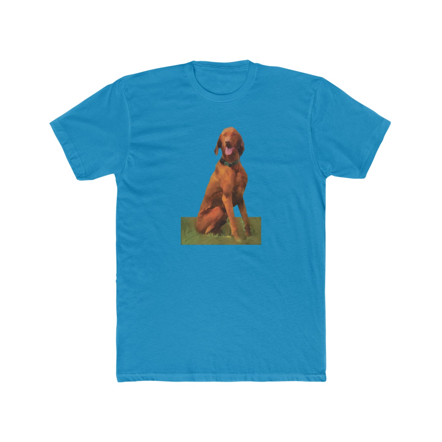 Vizsla 'Waiting For The Bride' Men's Fitted Cotton Crew Tee