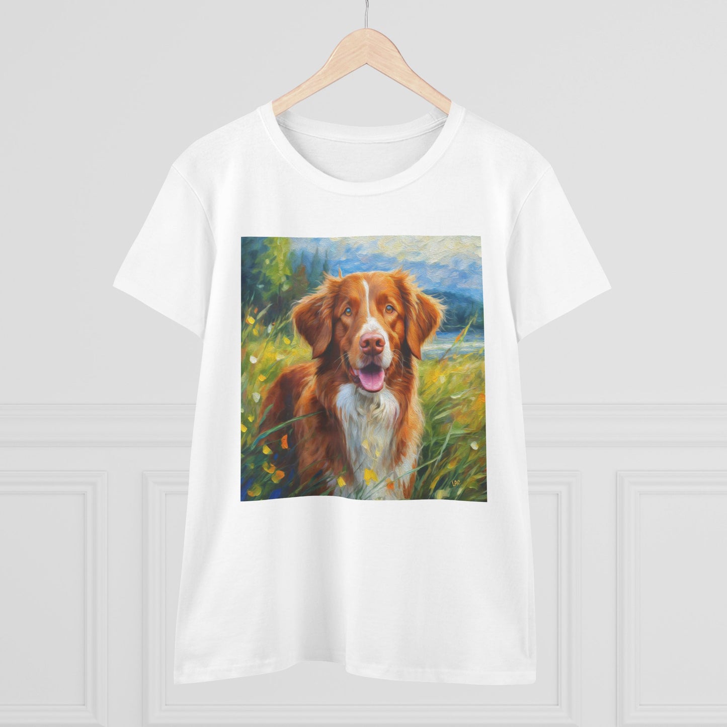 Nova Scotia Duck Tolling Retriever 'DIxie' Women's Midweight Cotton Tee
