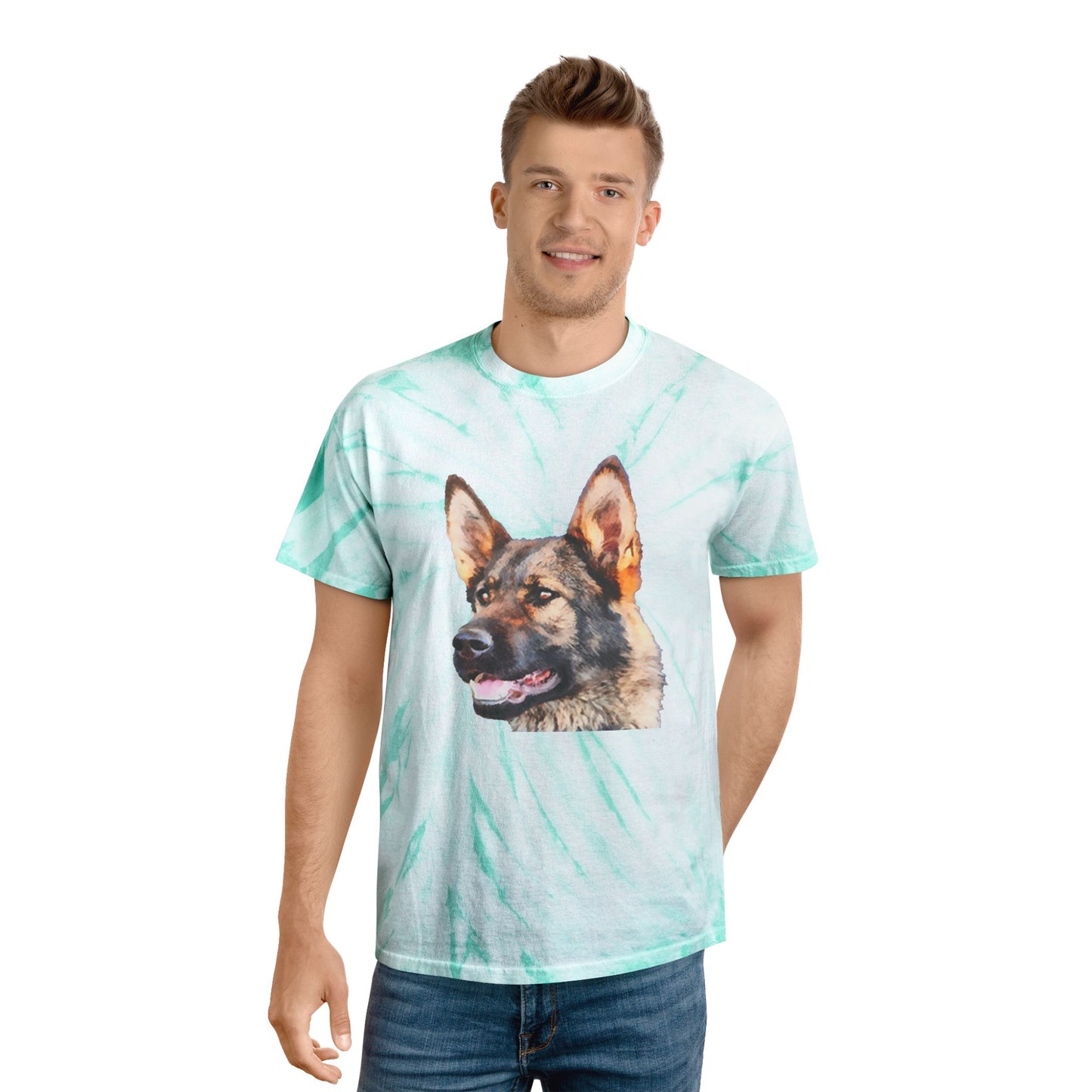 German Shepherd Tie-Dye Tee, Cyclone: A Splash of Fun
