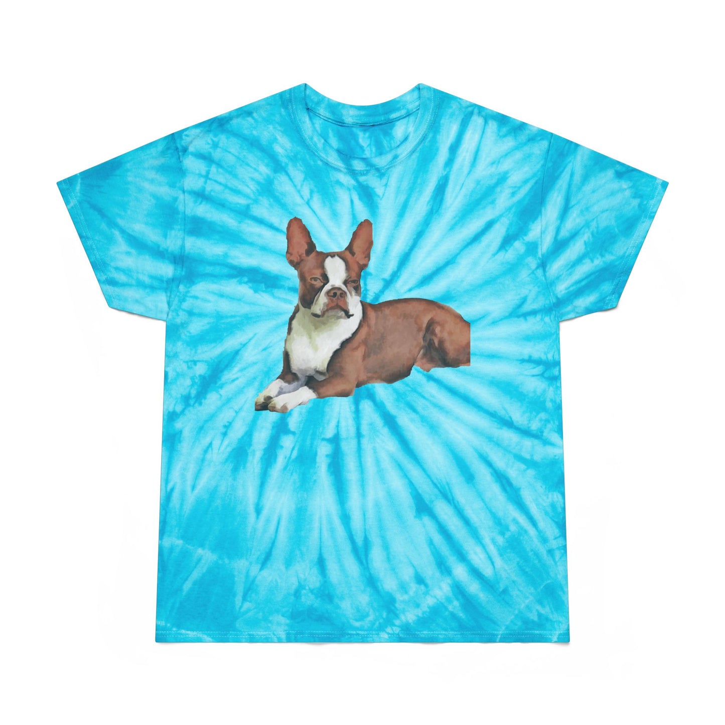 Boston Terrier 'Seely' Unisex Cotton Tie-Dye Tee, Cyclone