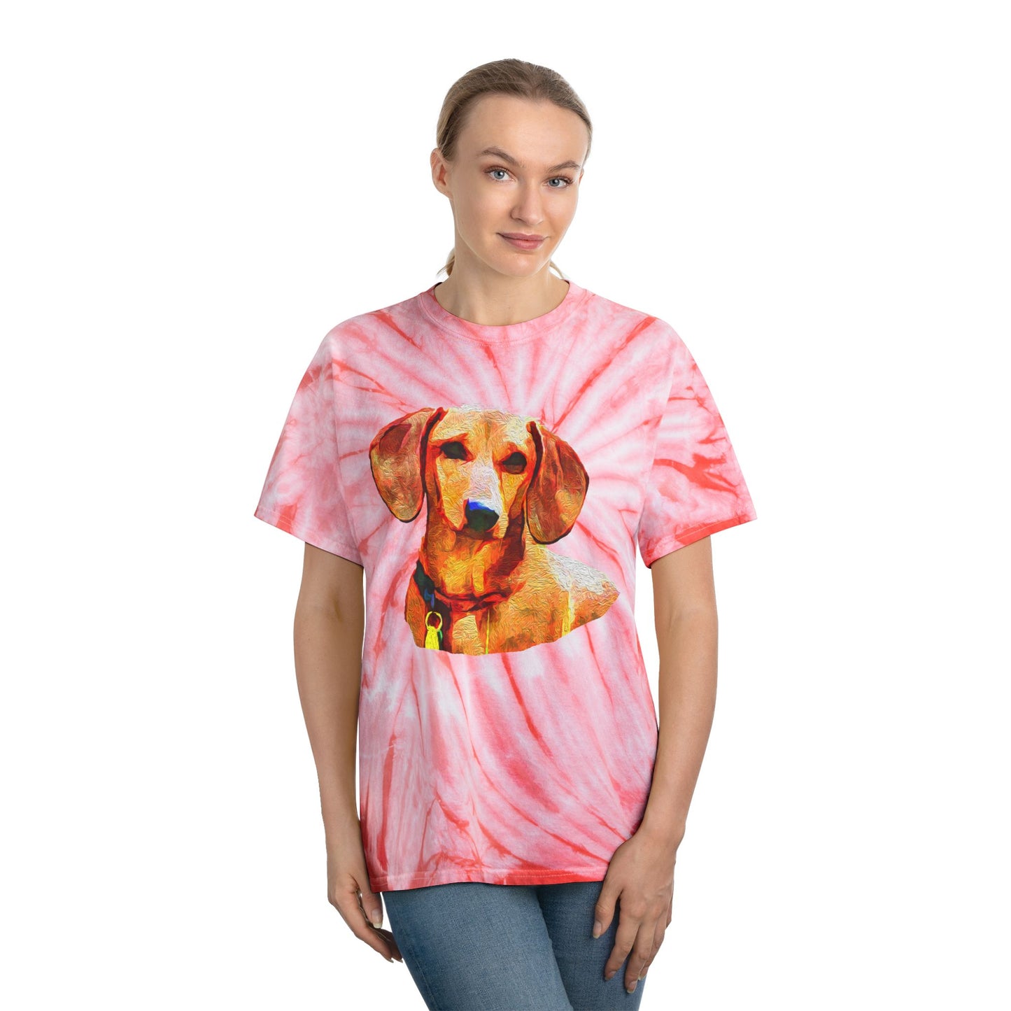 Dachshund 'Daisy' Unisex Cotton Tie-Dye Tee, Cyclone
