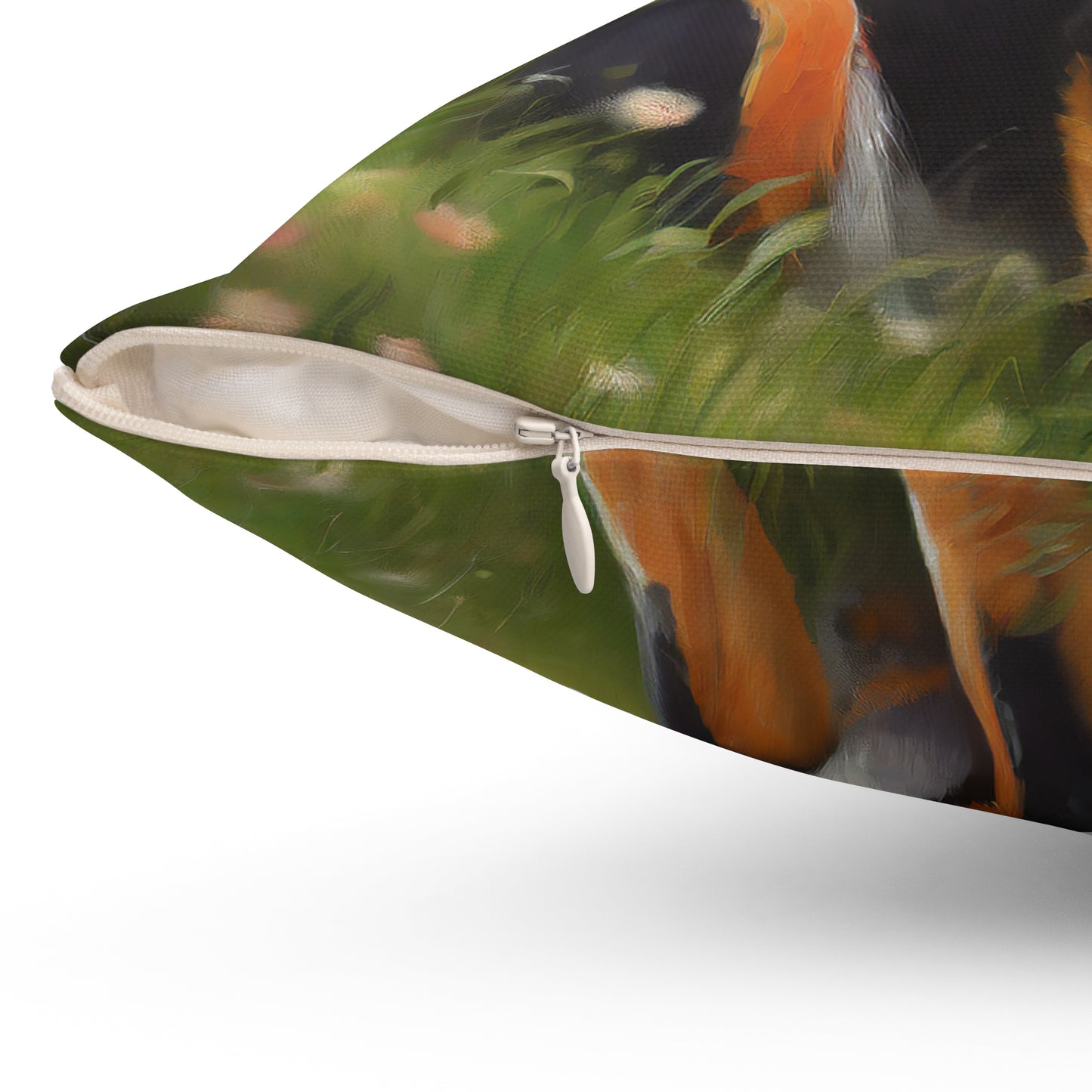 Greater Swiss Mountain Dog Spun Polyester Throw Pillow
