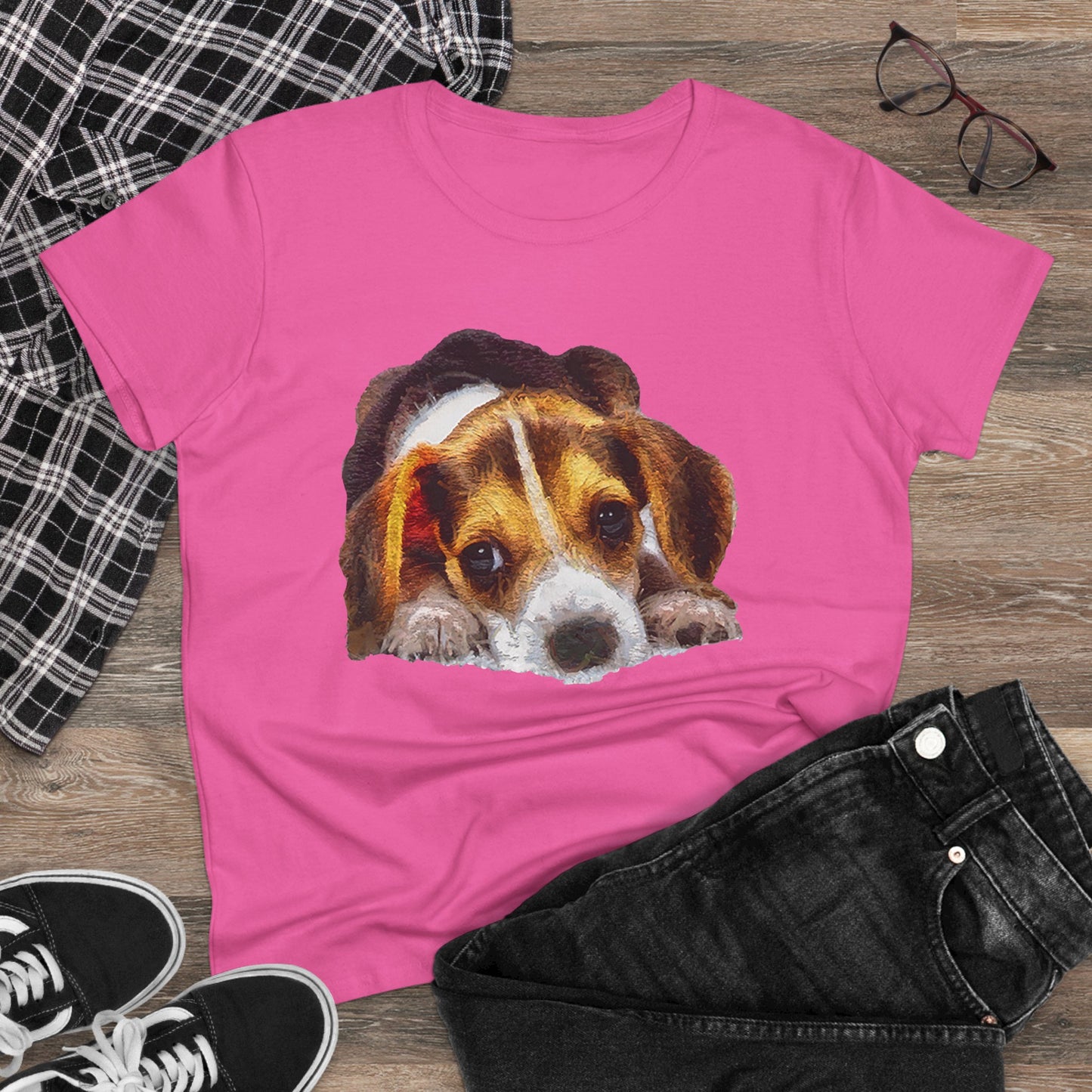 Beagle 'Daisy May' Women's Midweight Cotton Tee