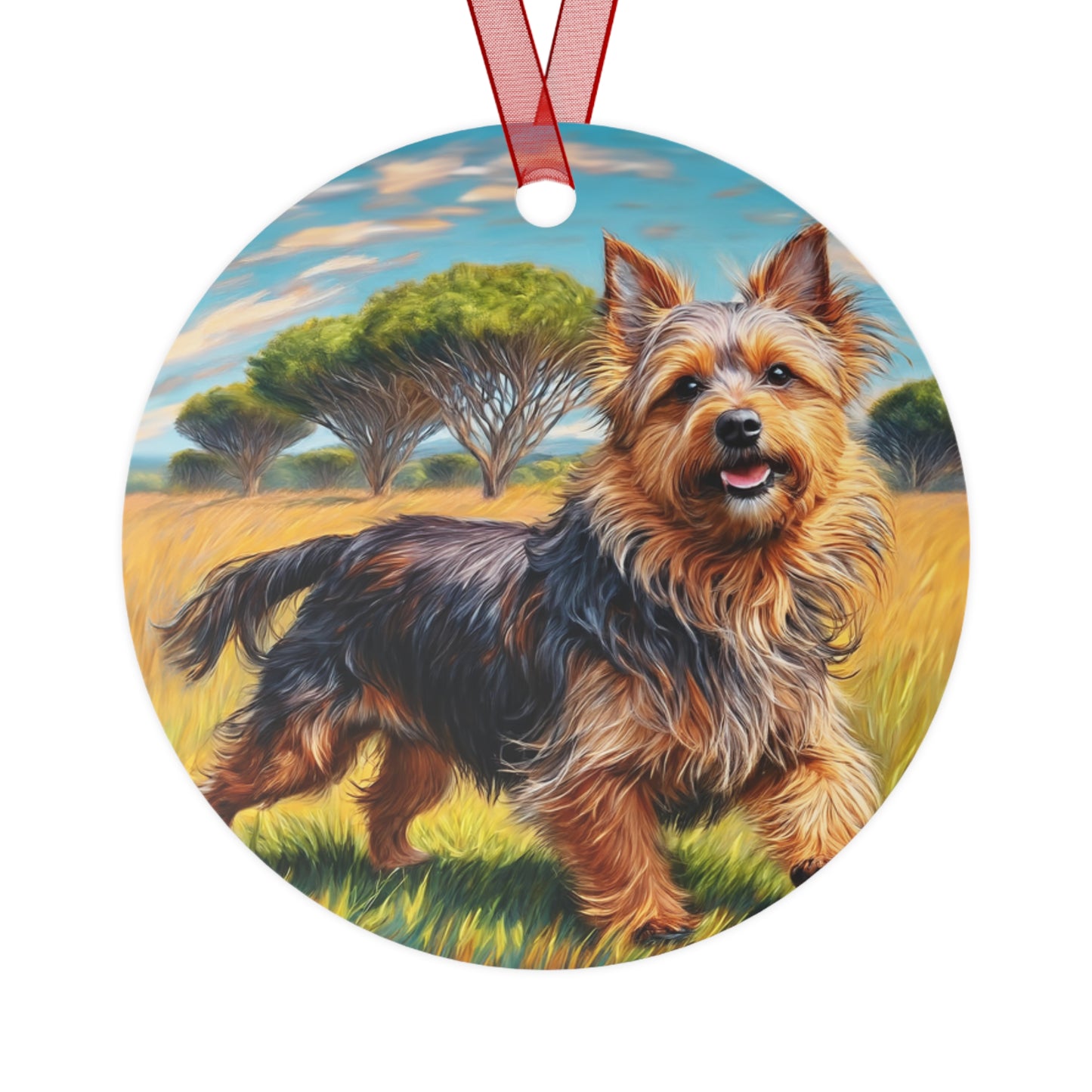 Charming Australian Terrier Christmas Tree Metal Ornaments