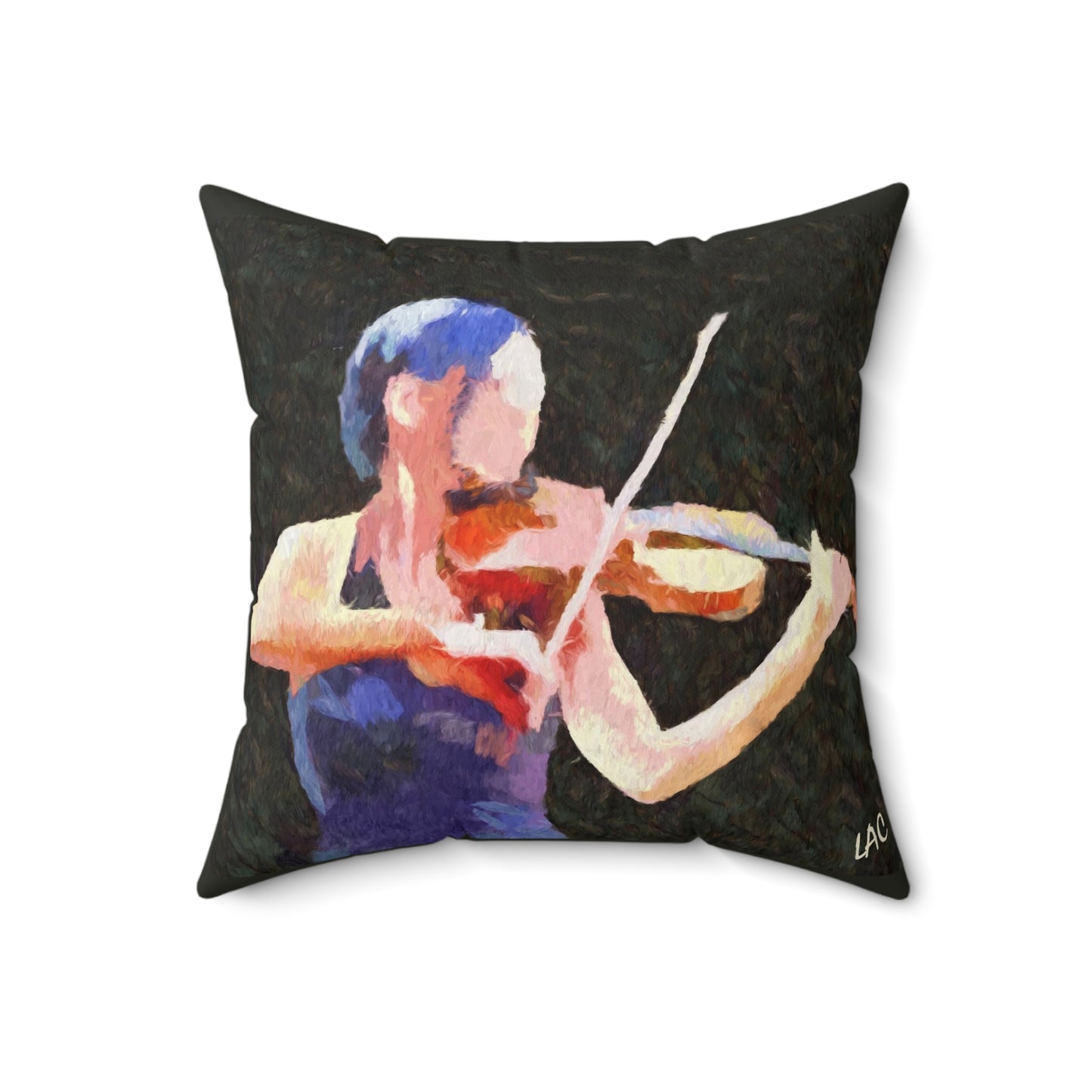 Violin 'The Bowist' Spun Polyester Throw Pillow