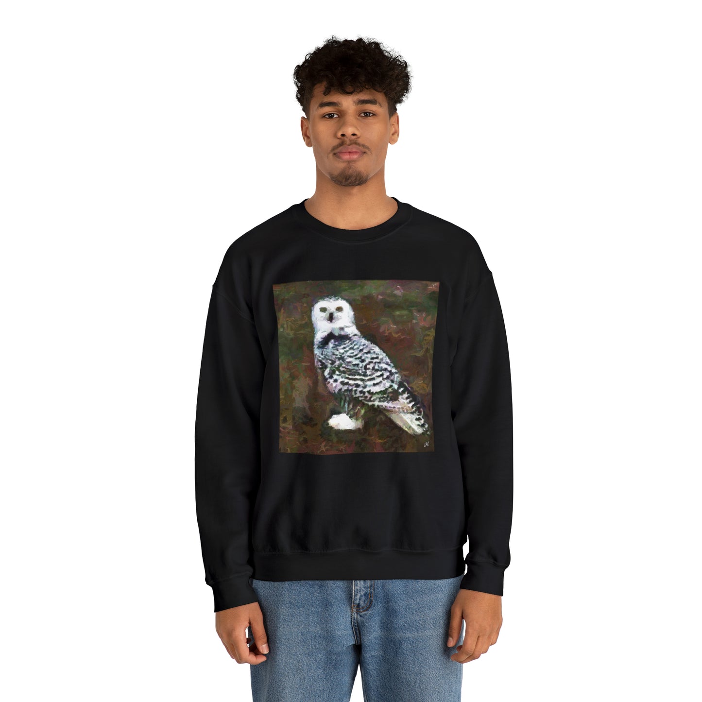 Snowy White Owl Unisex 50/50 Crewneck Sweatshirt