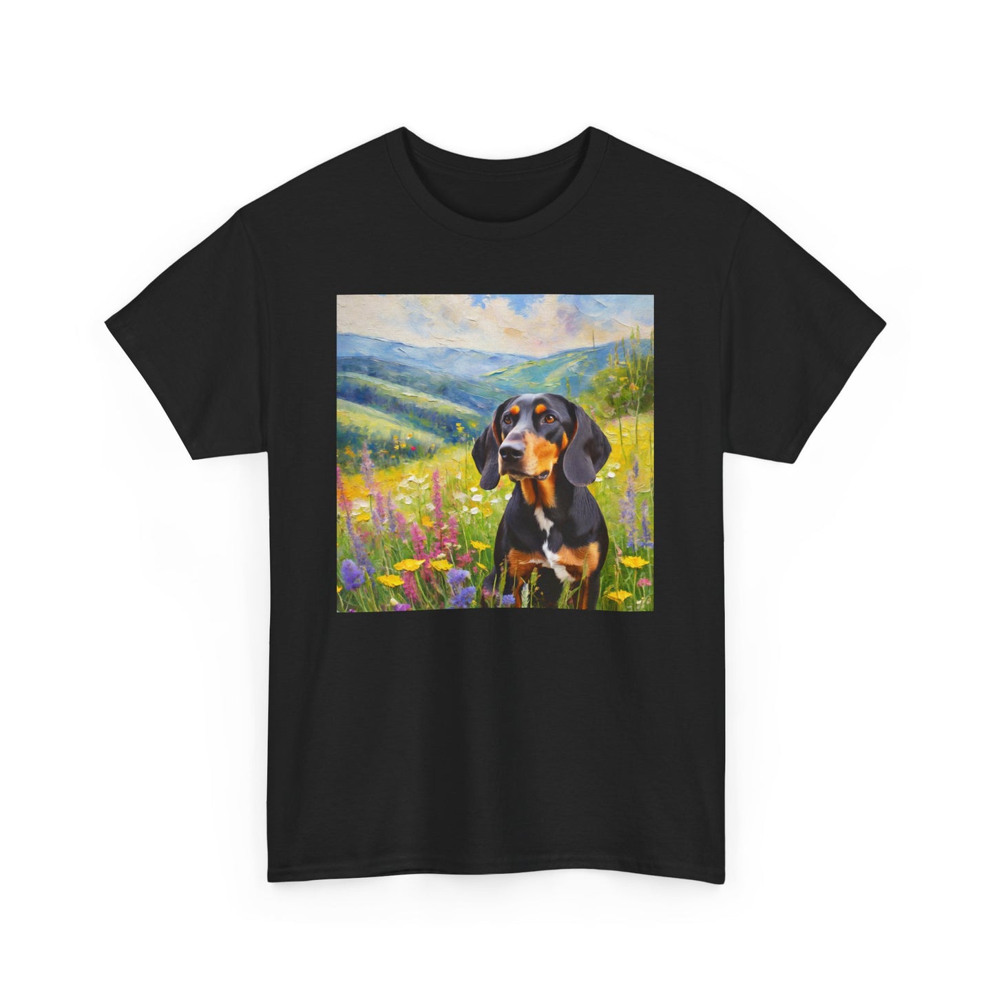 Black & Tan Coonhound Unisex Heavy Cotton Tee
